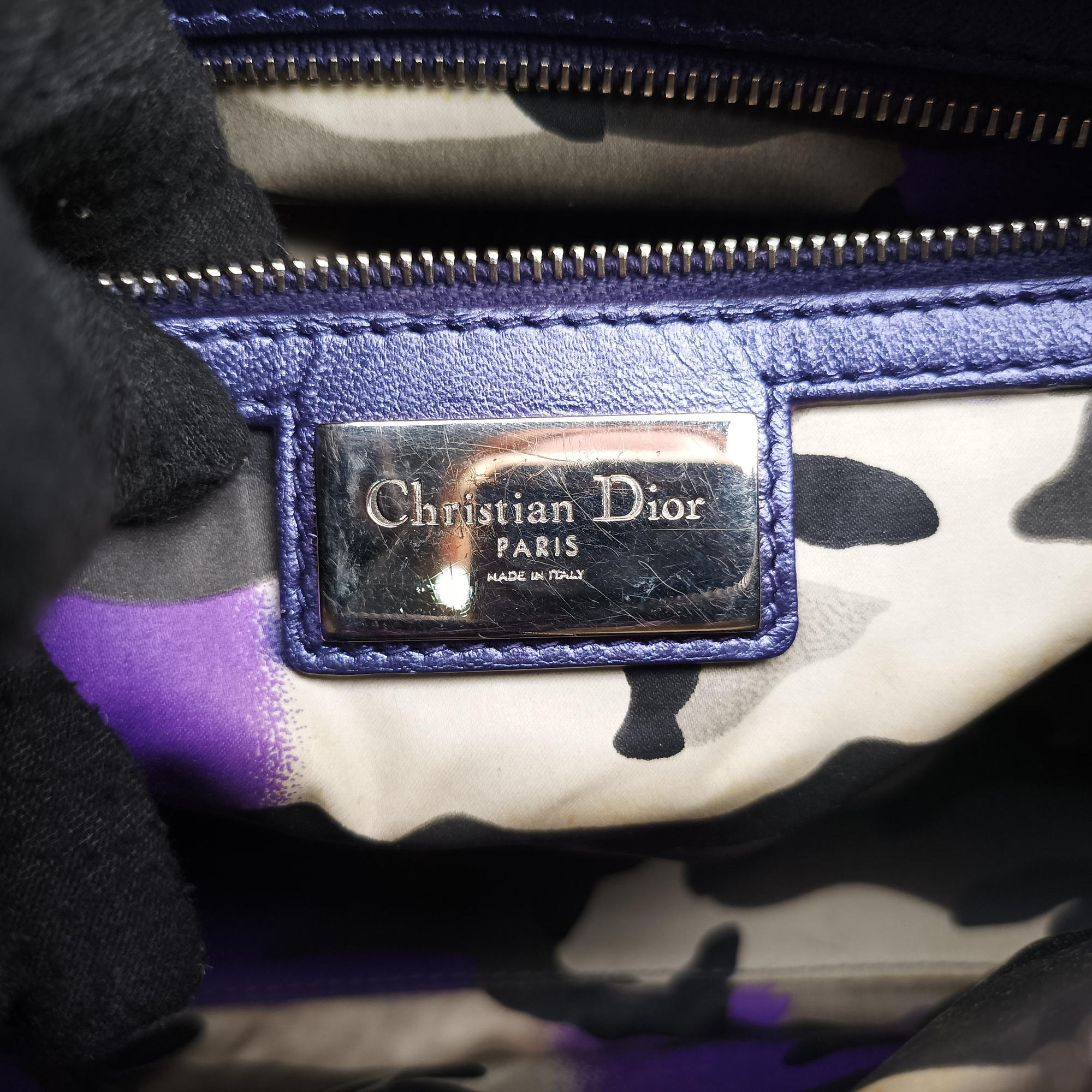 Lady Dior Purple×Orange×Brown Lambskin 15-BO-1111レディディオール パープル×オレンジ×ブラウン ラムスキン 15-BO-1111