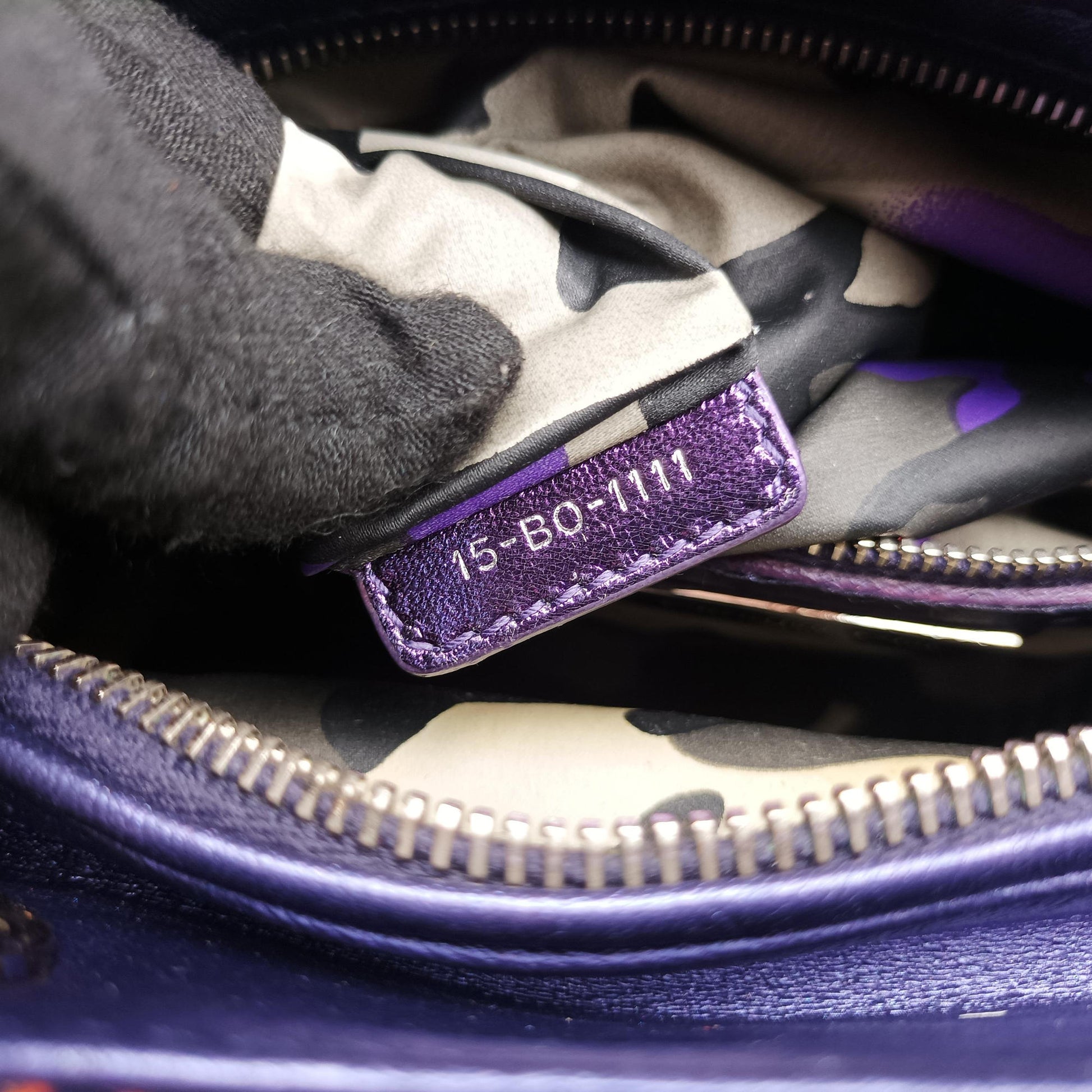 Lady Dior Purple×Orange×Brown Lambskin 15-BO-1111レディディオール パープル×オレンジ×ブラウン ラムスキン 15-BO-1111