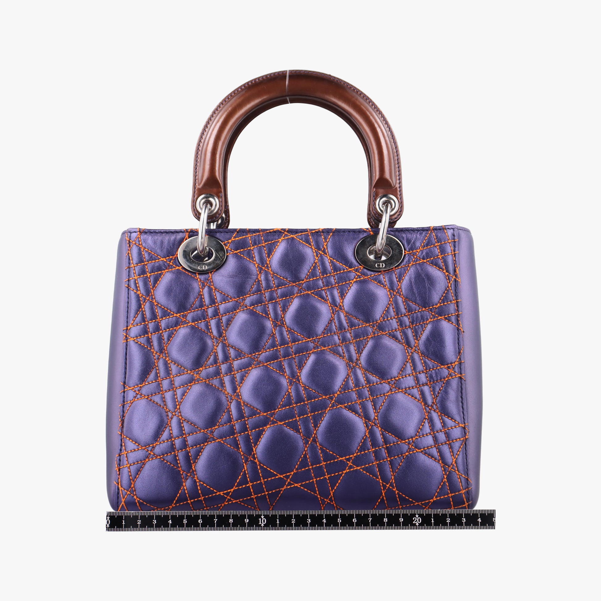 Lady Dior Purple×Orange×Brown Lambskin 15-BO-1111レディディオール パープル×オレンジ×ブラウン ラムスキン 15-BO-1111