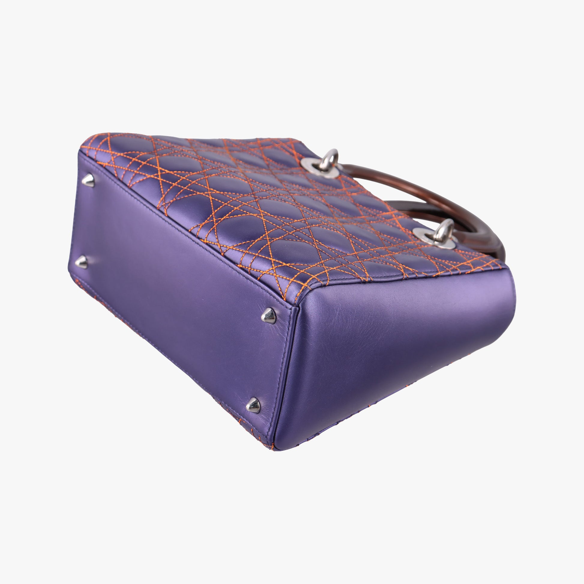 Lady Dior Purple×Orange×Brown Lambskin 15-BO-1111レディディオール パープル×オレンジ×ブラウン ラムスキン 15-BO-1111