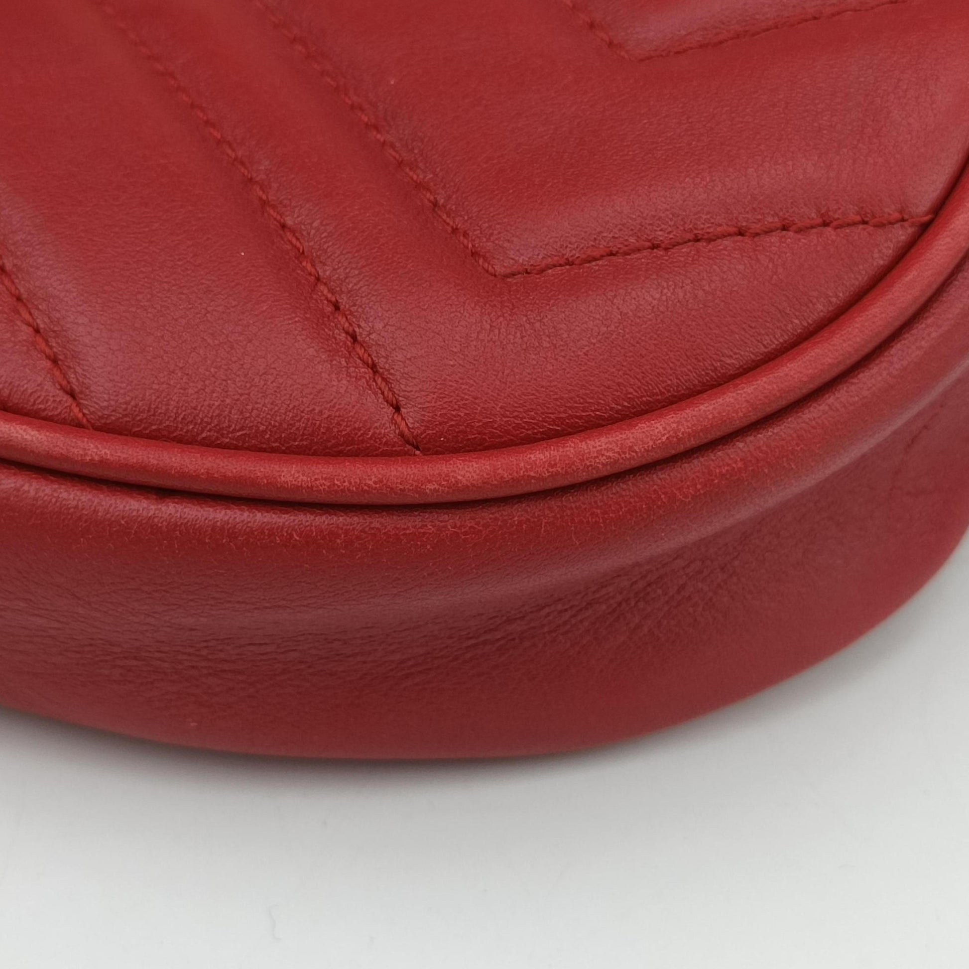 GG Marmont Red Leather 476434 I024047284GGマーモント レッド レザー 476434 I024047284