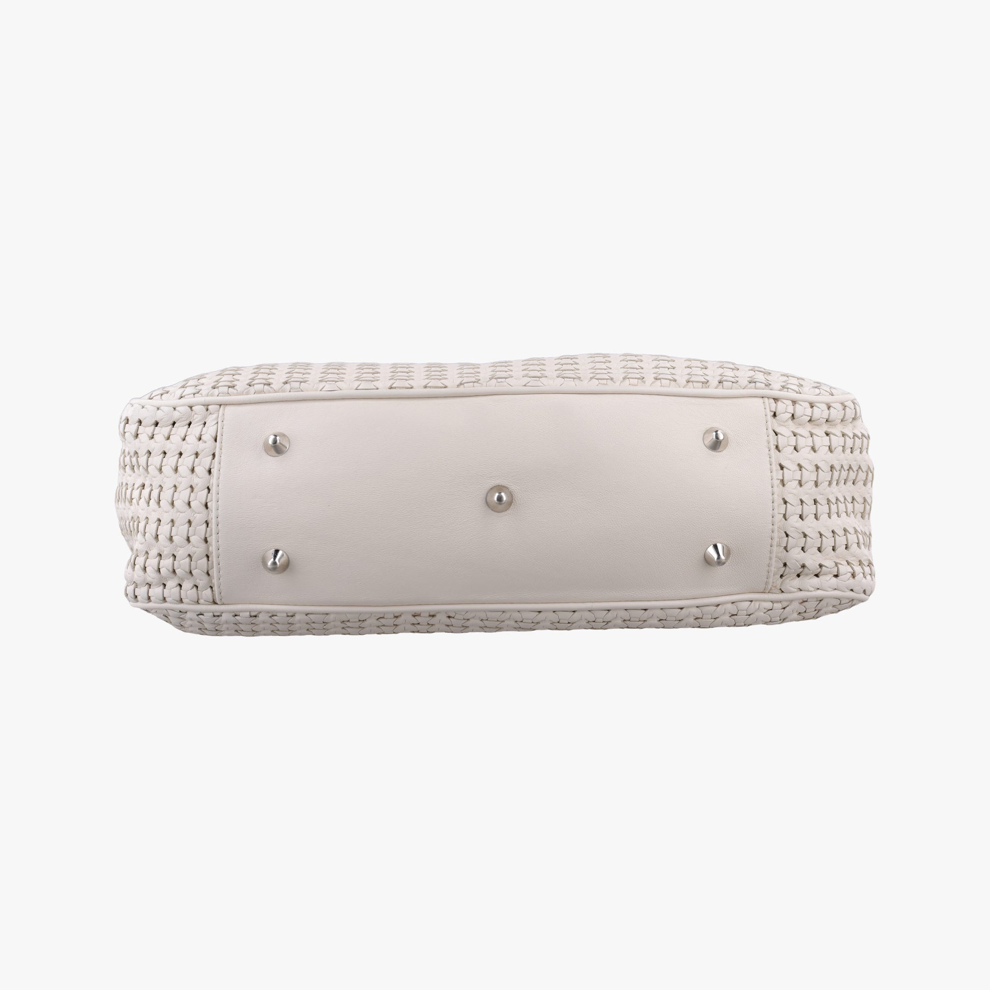 Soft Lady Dior Canage INTRECCIATO Tote White lambskin 96-MA-0098ソフト レディディオール カナージュ イントレチャート トート ホワイト ラムスキン 96-MA-0098