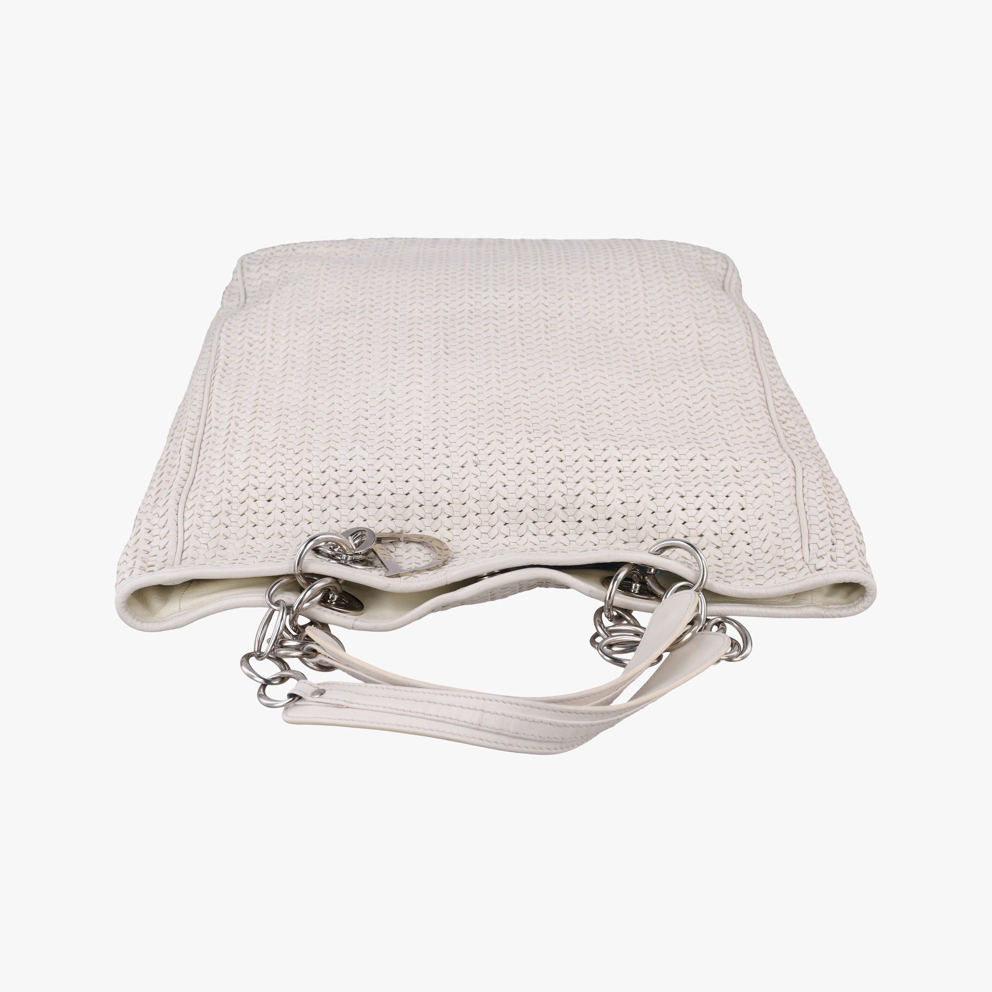 Soft Lady Dior Canage INTRECCIATO Tote White lambskin 96-MA-0098ソフト レディディオール カナージュ イントレチャート トート ホワイト ラムスキン 96-MA-0098