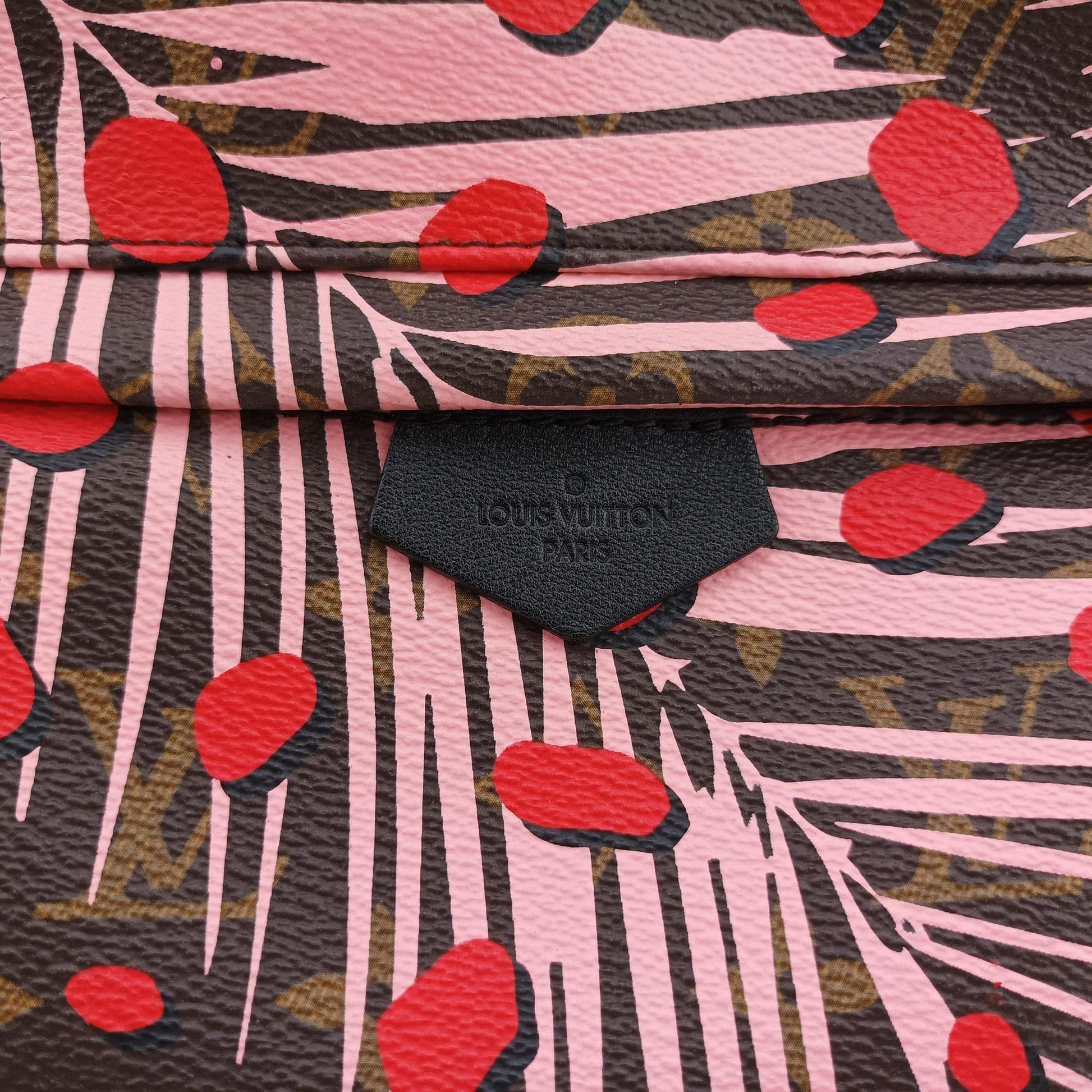 Palm Springs PM brown×SUGAR PINK POPPY Monogram Jungle dot M41981 FL0176パームスプリングス PM マロン×シュガーピンクポピー モノグラム ジャングルドット M41981 FL0176