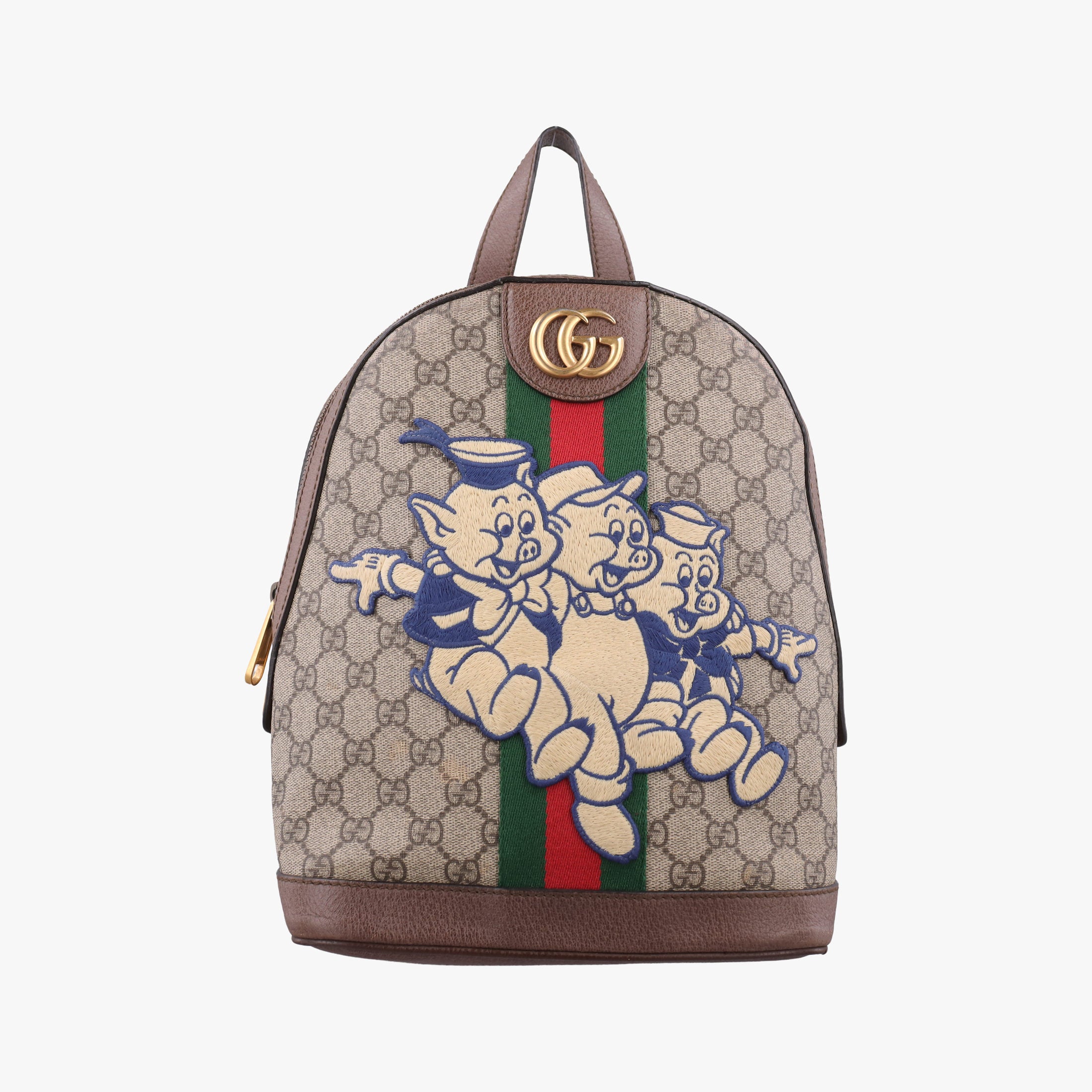 The Three Little Pigs Brown PVC coated canvas×leather 552884 D027876059三匹のこぶた ブラウン PVCコーティングキャンバス×レザー 552884 D027876059