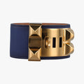 Collier de Chien Blue×golden Leather × GP L SI ▢Qコリエ ド シアン ブルー×ゴールド レザー×GP L SI ▢Q