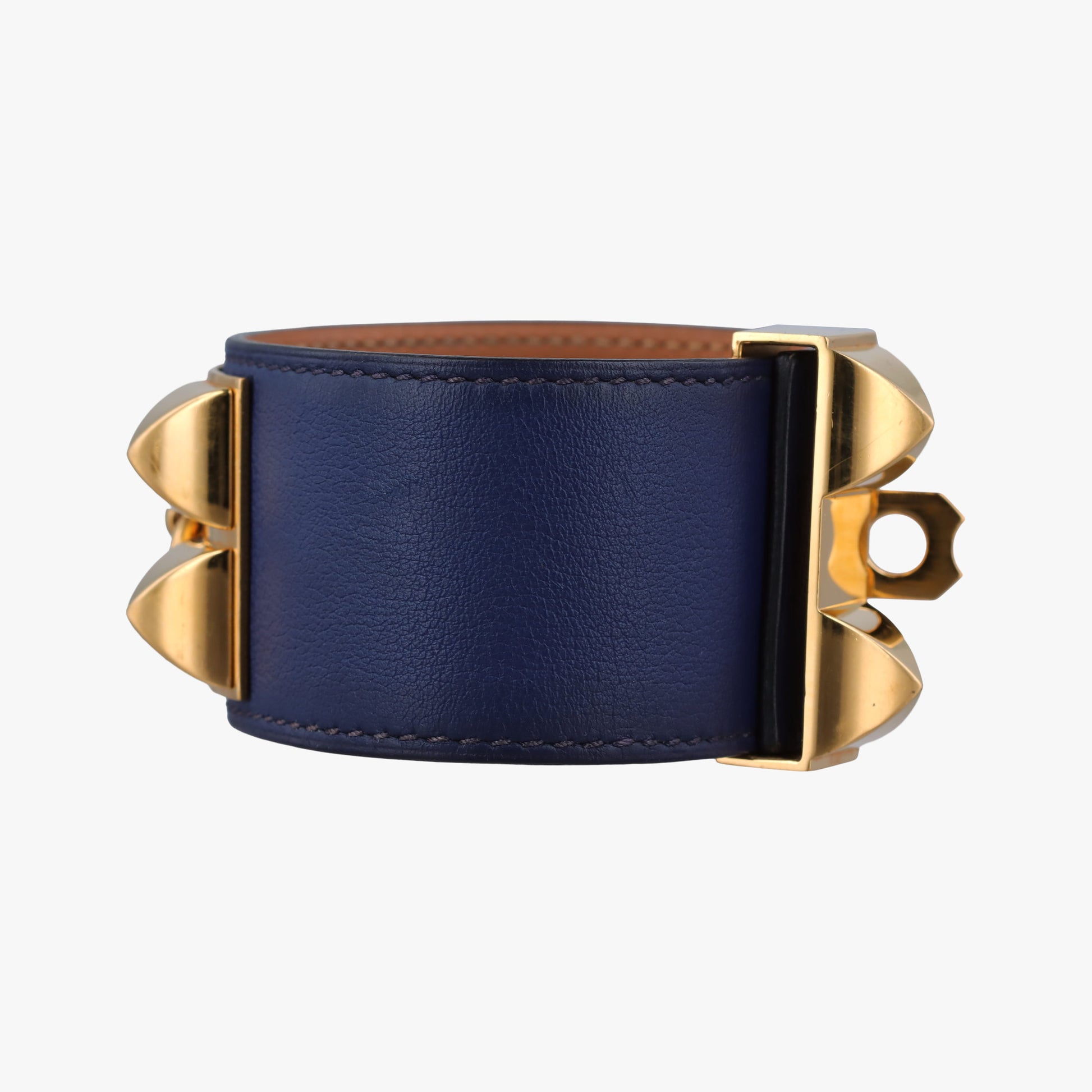 Collier de Chien Blue×golden Leather × GP L SI ▢Qコリエ ド シアン ブルー×ゴールド レザー×GP L SI ▢Q