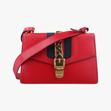 Sylvie Red×navy Leather 421882 A026260090シルヴィ レッド×ネイビー レザー 421882 A026260090
