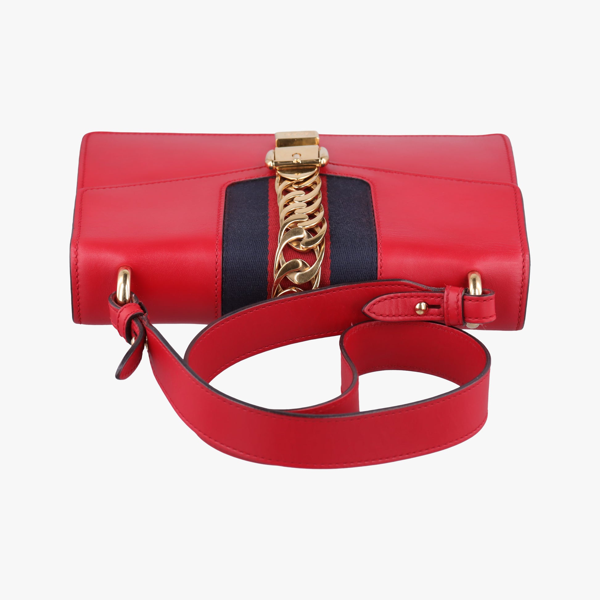 Sylvie Red×navy Leather 421882 A026260090シルヴィ レッド×ネイビー レザー 421882 A026260090