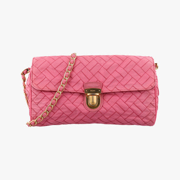 Chain Quilting Flap Pink nylon 194チェーン キルティング フラップ ピンク ナイロン 194