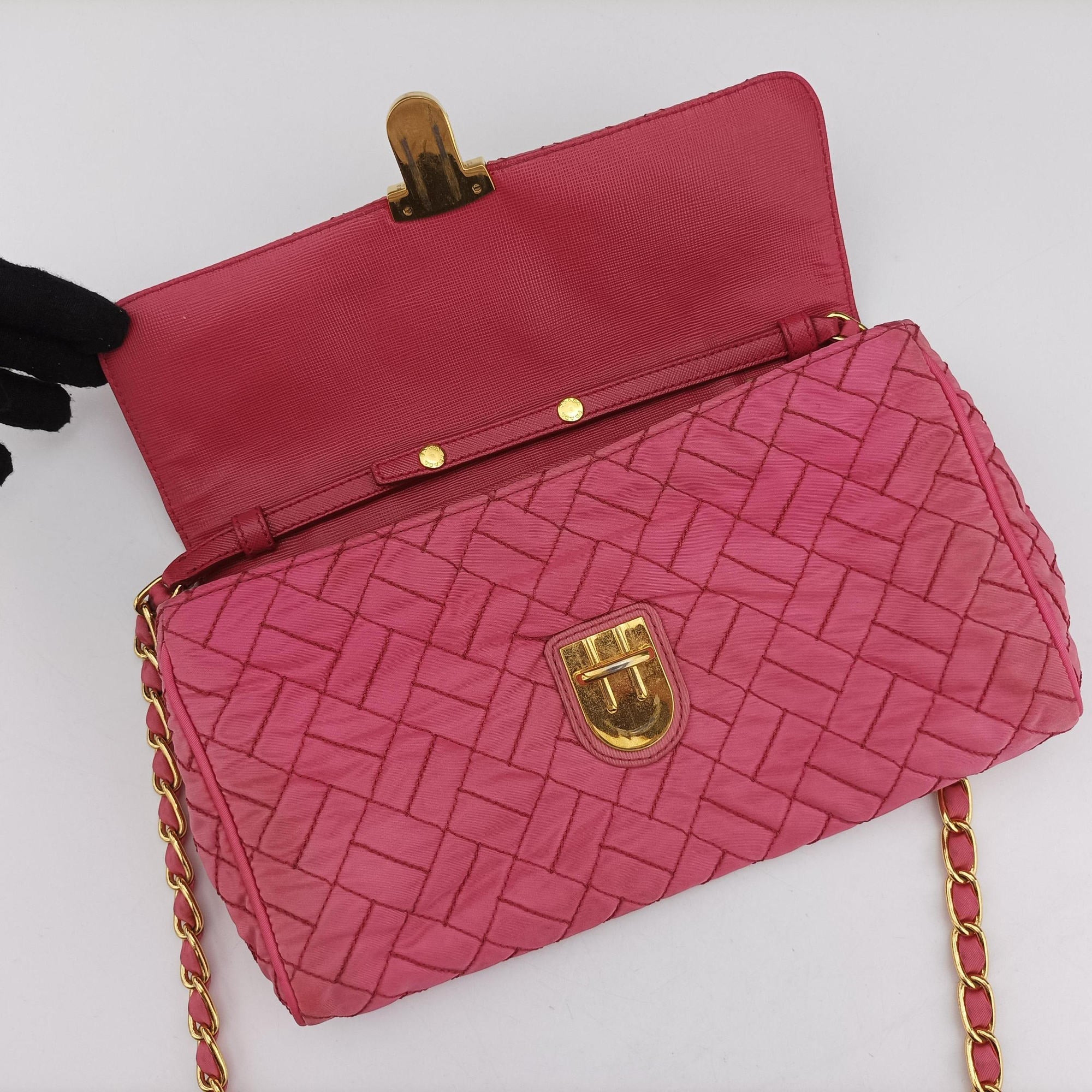 Chain Quilting Flap Pink nylon 194チェーン キルティング フラップ ピンク ナイロン 194