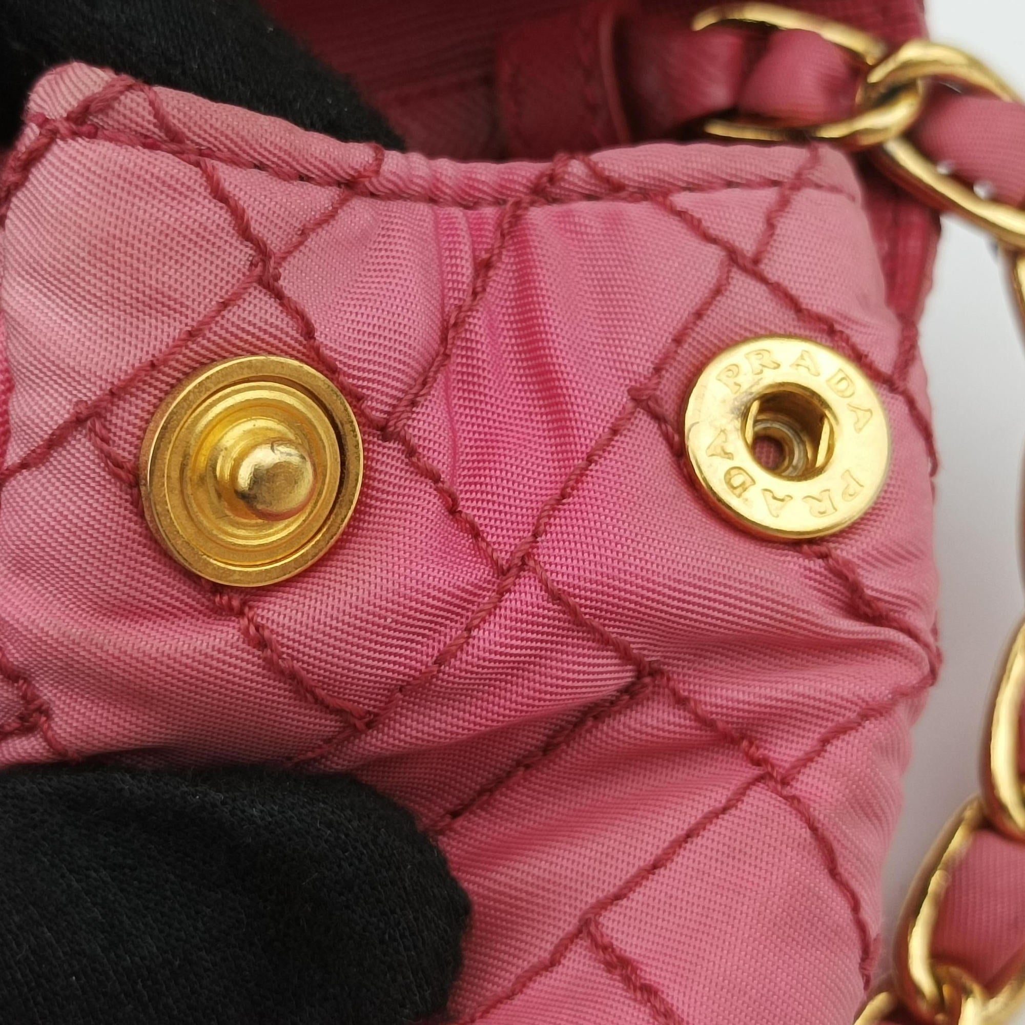 Chain Quilting Flap Pink nylon 194チェーン キルティング フラップ ピンク ナイロン 194