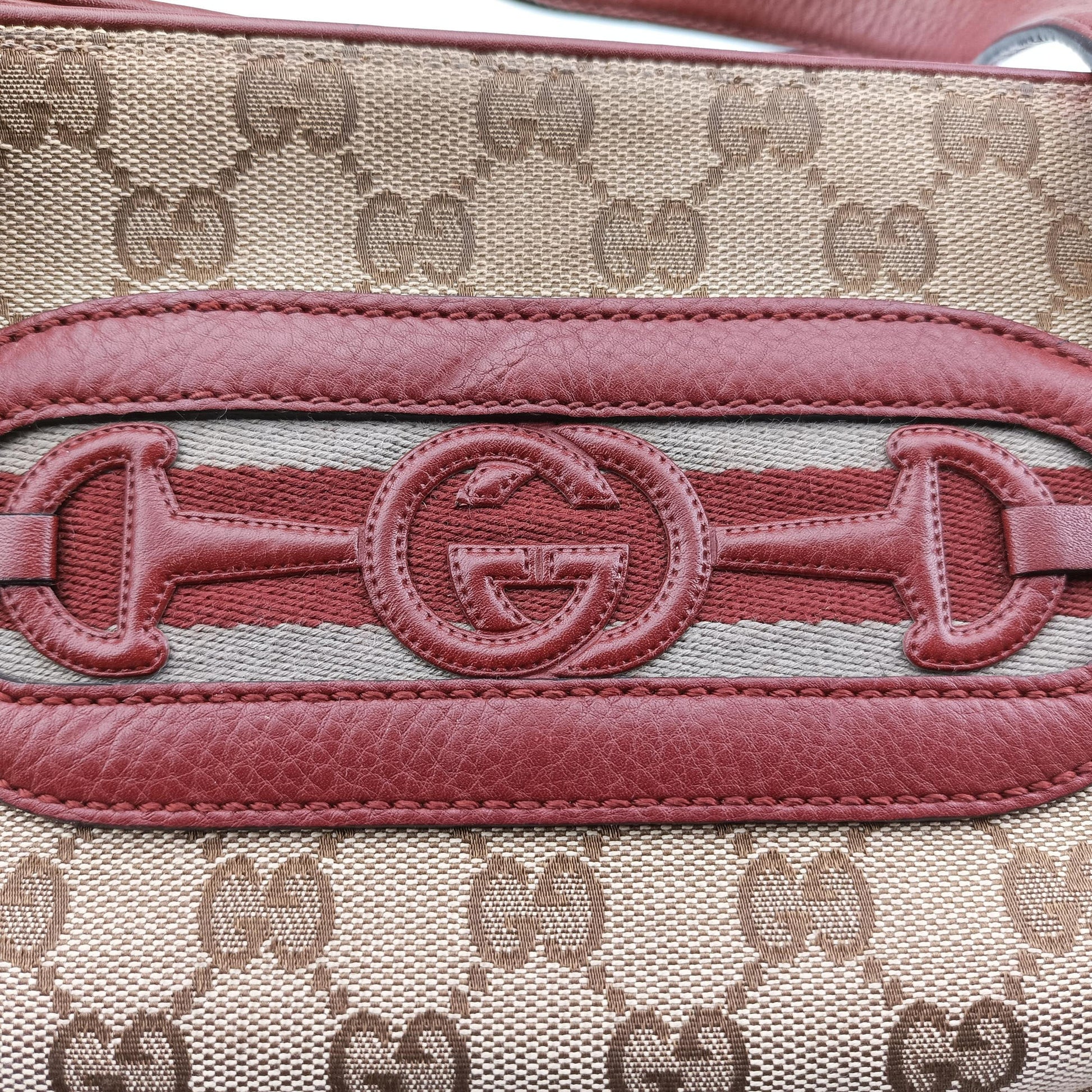 GG Canvas Sherry Red×Beige canvas×leather 296850 C012135459GGキャンバス シェリー レッド×ベージュ キャンバス×レザー 296850 C012135459