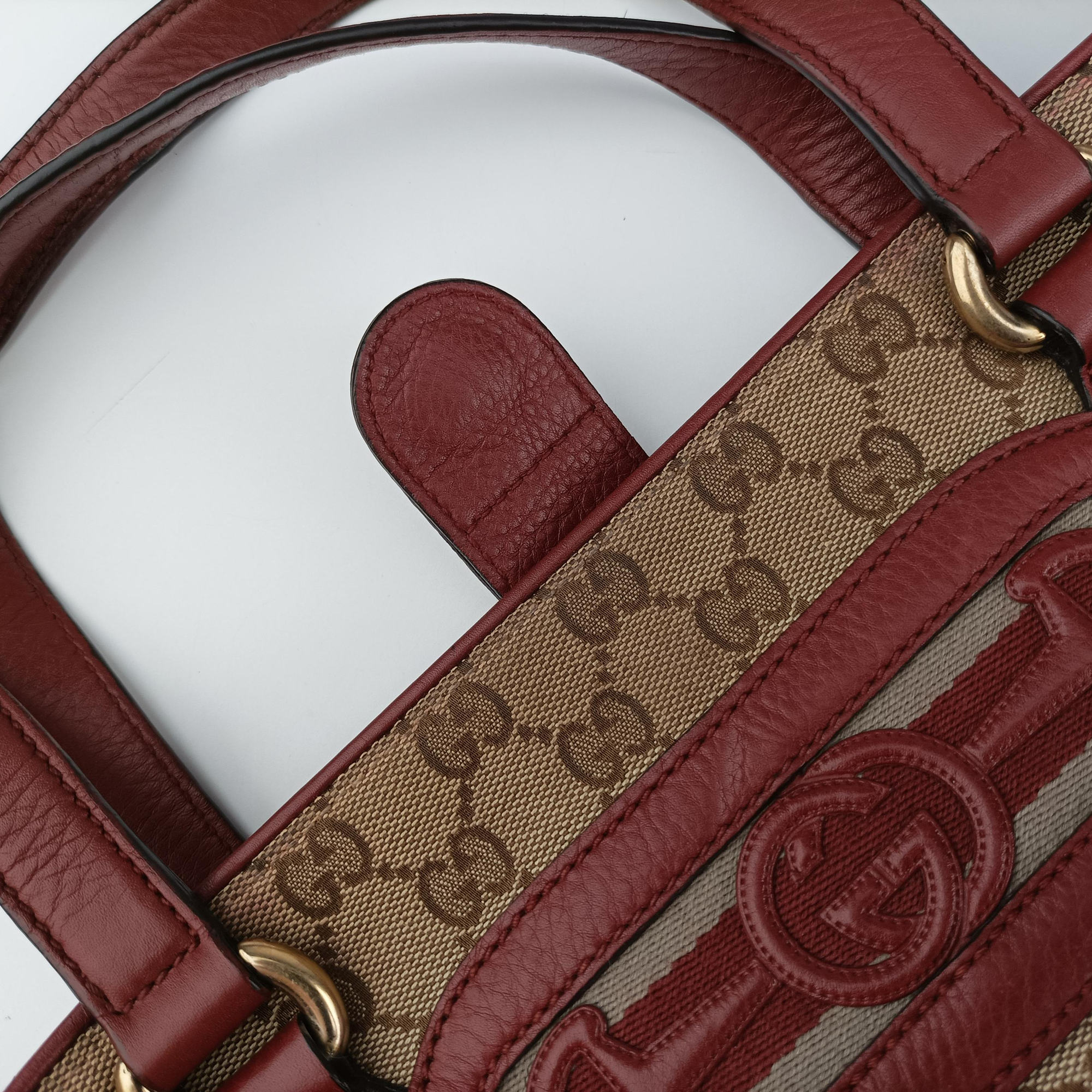 GG Canvas Sherry Red×Beige canvas×leather 296850 C012135459GGキャンバス シェリー レッド×ベージュ キャンバス×レザー 296850 C012135459