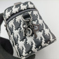 Houndstooth vanity bag Black and White Leather 56-MA-0272千鳥格子バニティバッグ ブラック×ホワイト レザー 56-MA-0272