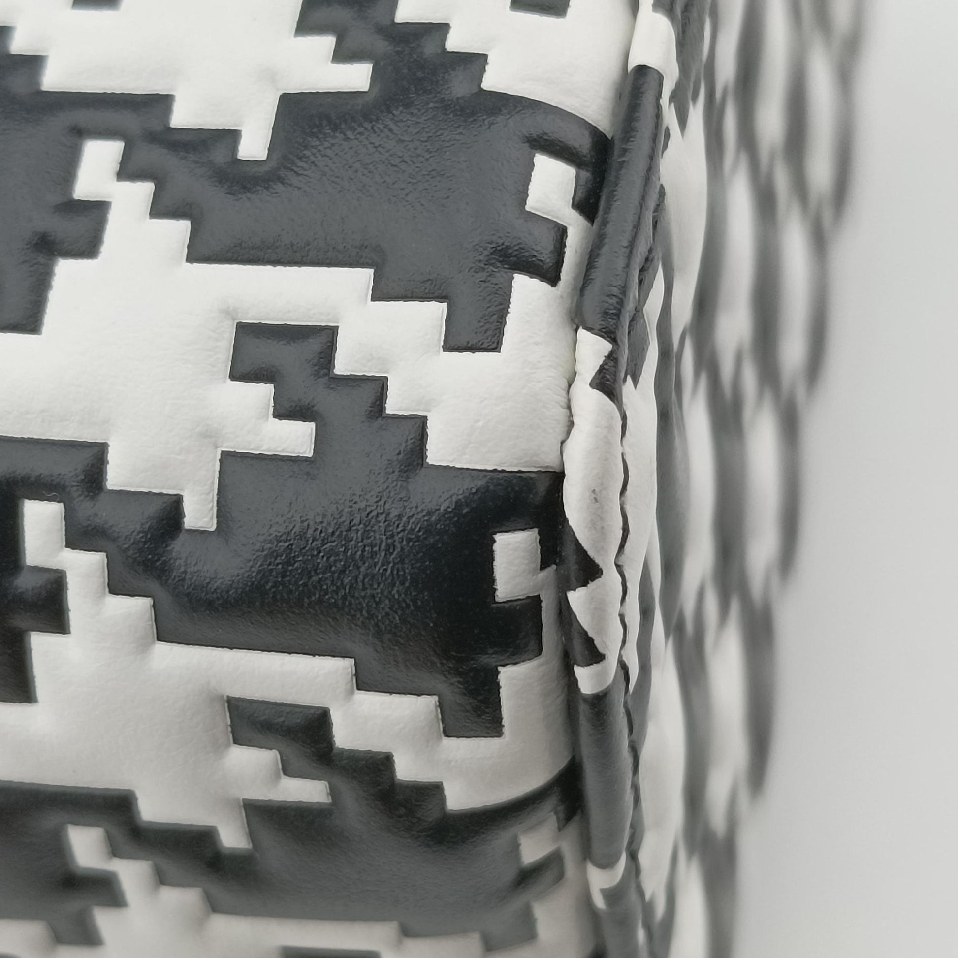 Houndstooth vanity bag Black and White Leather 56-MA-0272千鳥格子バニティバッグ ブラック×ホワイト レザー 56-MA-0272
