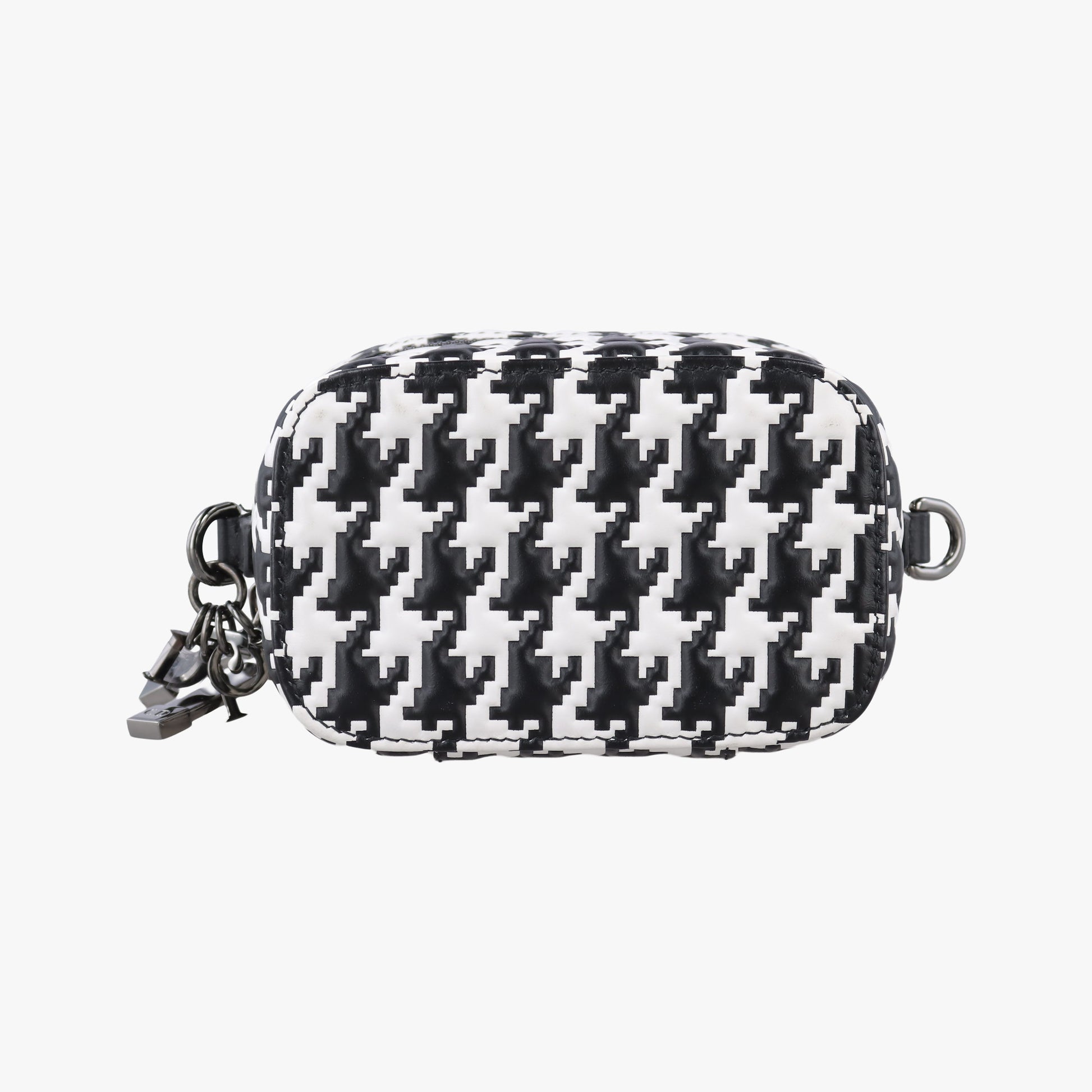 Houndstooth vanity bag Black and White Leather 56-MA-0272千鳥格子バニティバッグ ブラック×ホワイト レザー 56-MA-0272