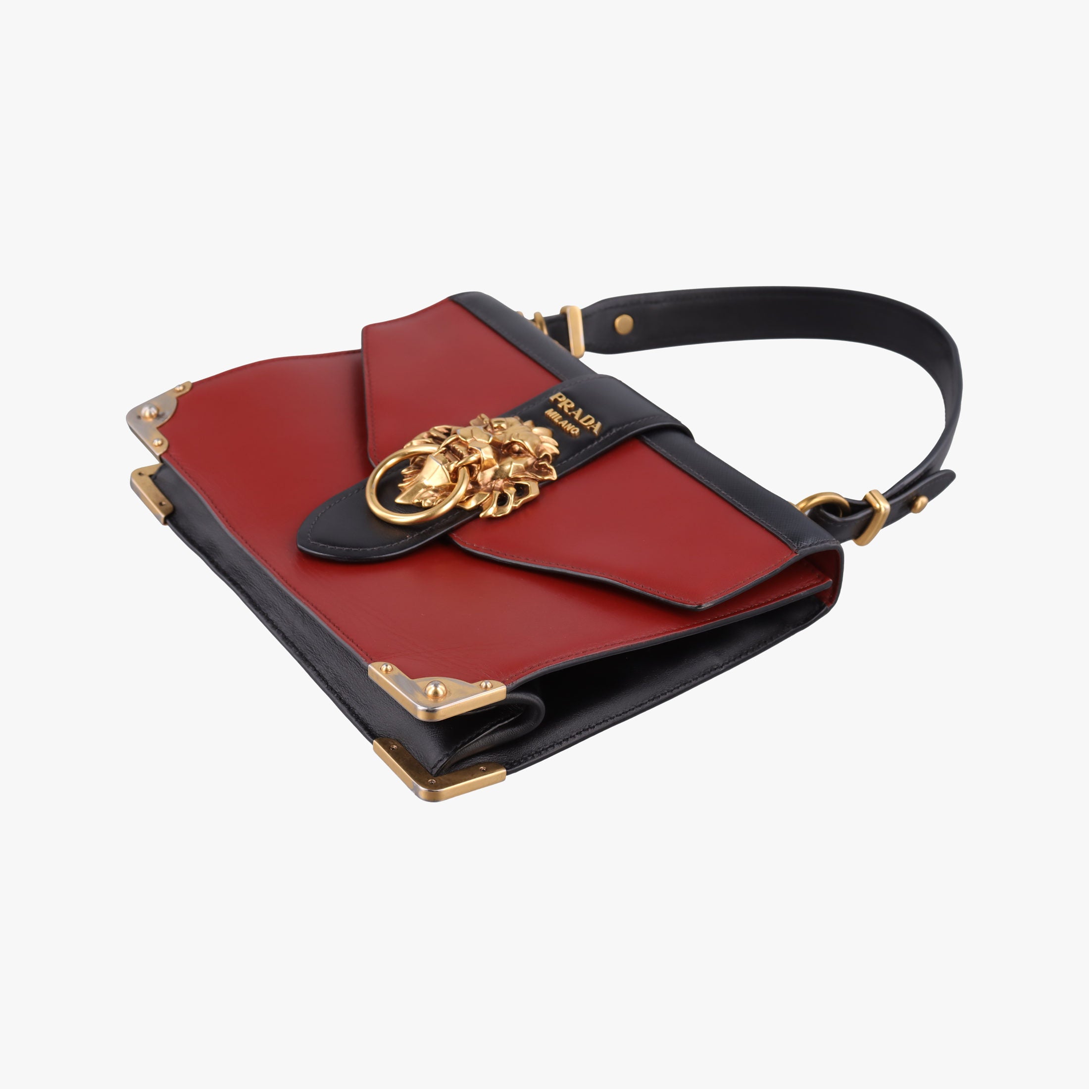 Animalier Cahier Lions Head Black×Red Leather 1BD089 25カイエ ライオンヘッド ブラック×レッド レザー 1BD089 25