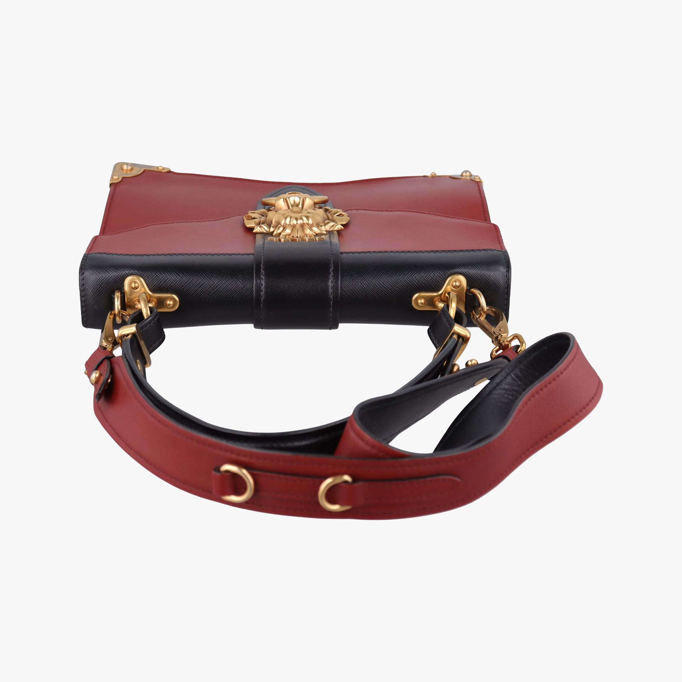 Animalier Cahier Lions Head Black×Red Leather 1BD089 25カイエ ライオンヘッド ブラック×レッド レザー 1BD089 25