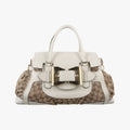 Dialux Queen Large White × Brown Leather×canvas 189883 B1757294ダイラックス クイーン ラージ ホワイト × ブラウン レザー×キャンバス 189883 B1757294
