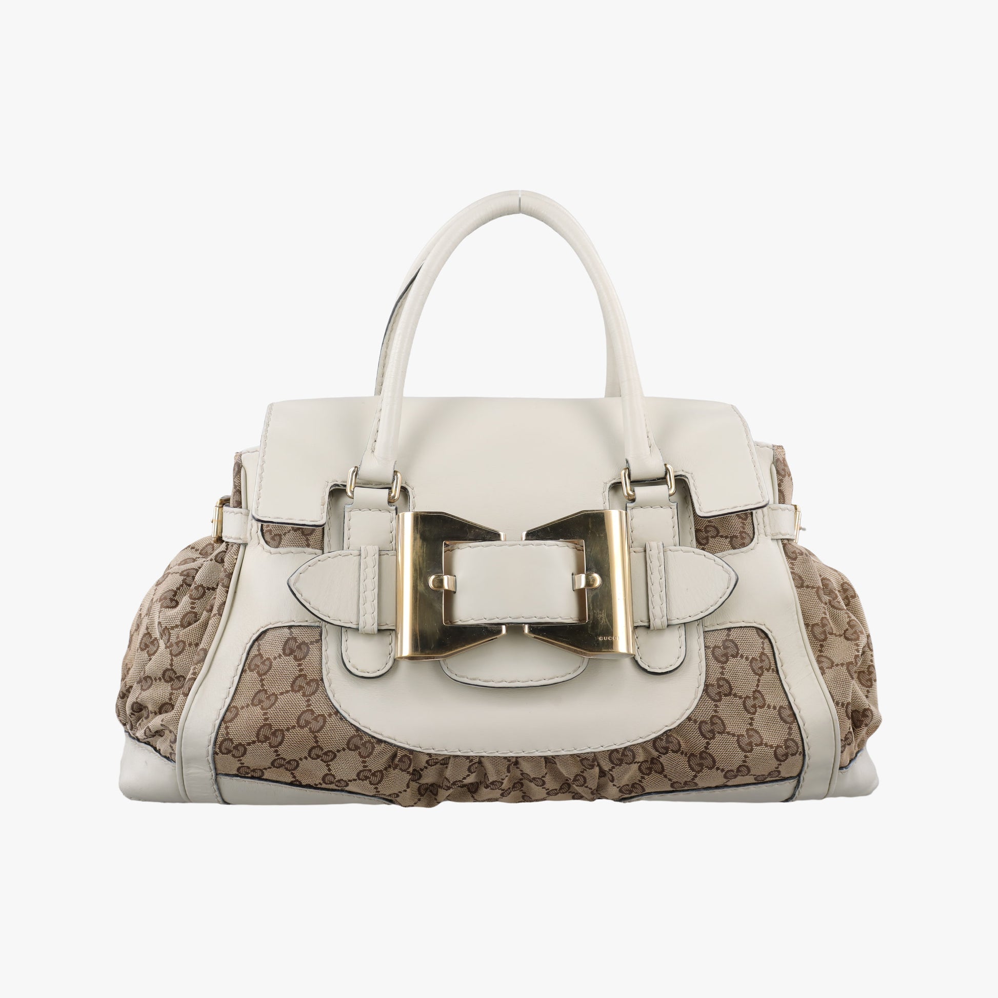 Dialux Queen Large White × Brown Leather×canvas 189883 B1757294ダイラックス クイーン ラージ ホワイト × ブラウン レザー×キャンバス 189883 B1757294