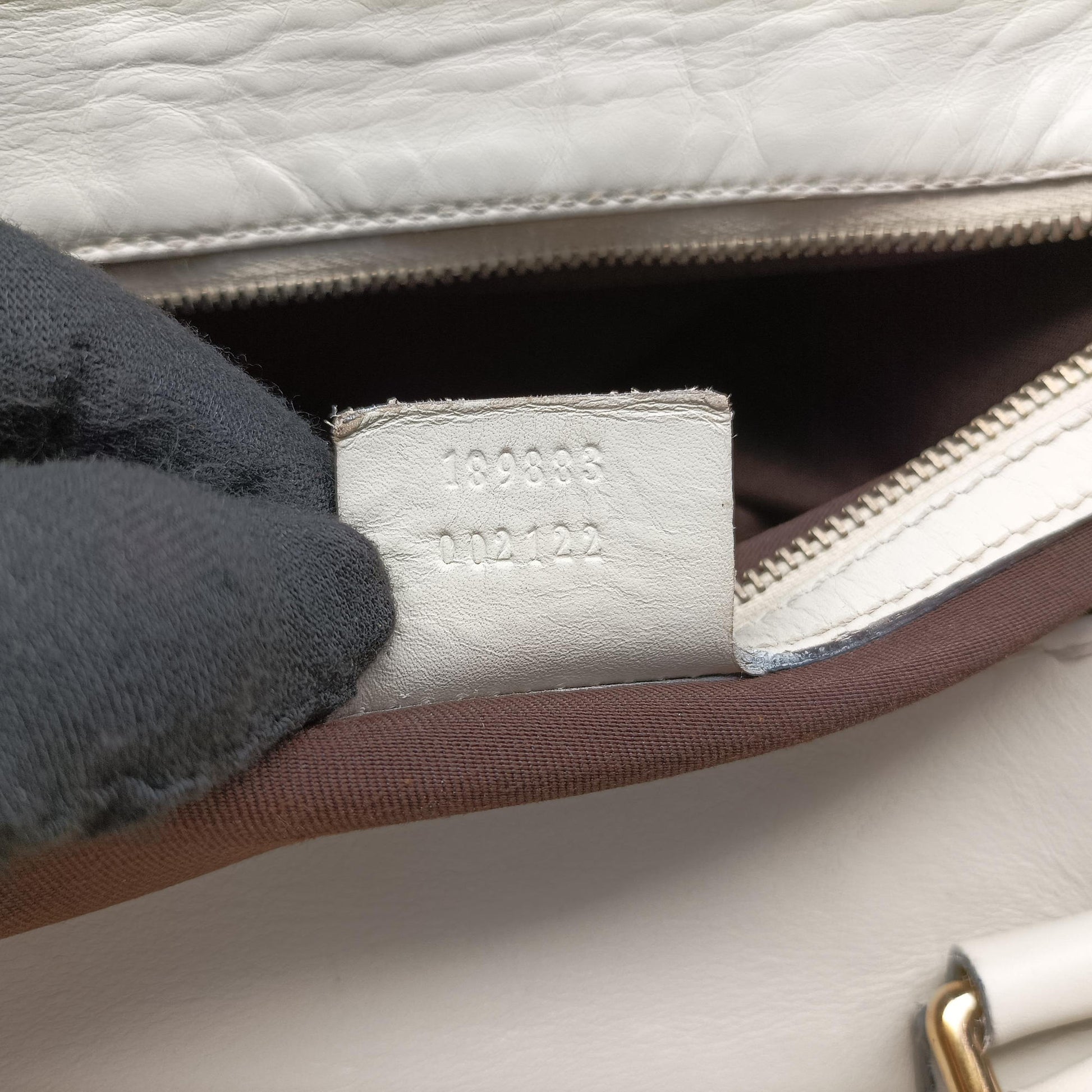 Dialux Queen Large White × Brown Leather×canvas 189883 B1757294ダイラックス クイーン ラージ ホワイト × ブラウン レザー×キャンバス 189883 B1757294