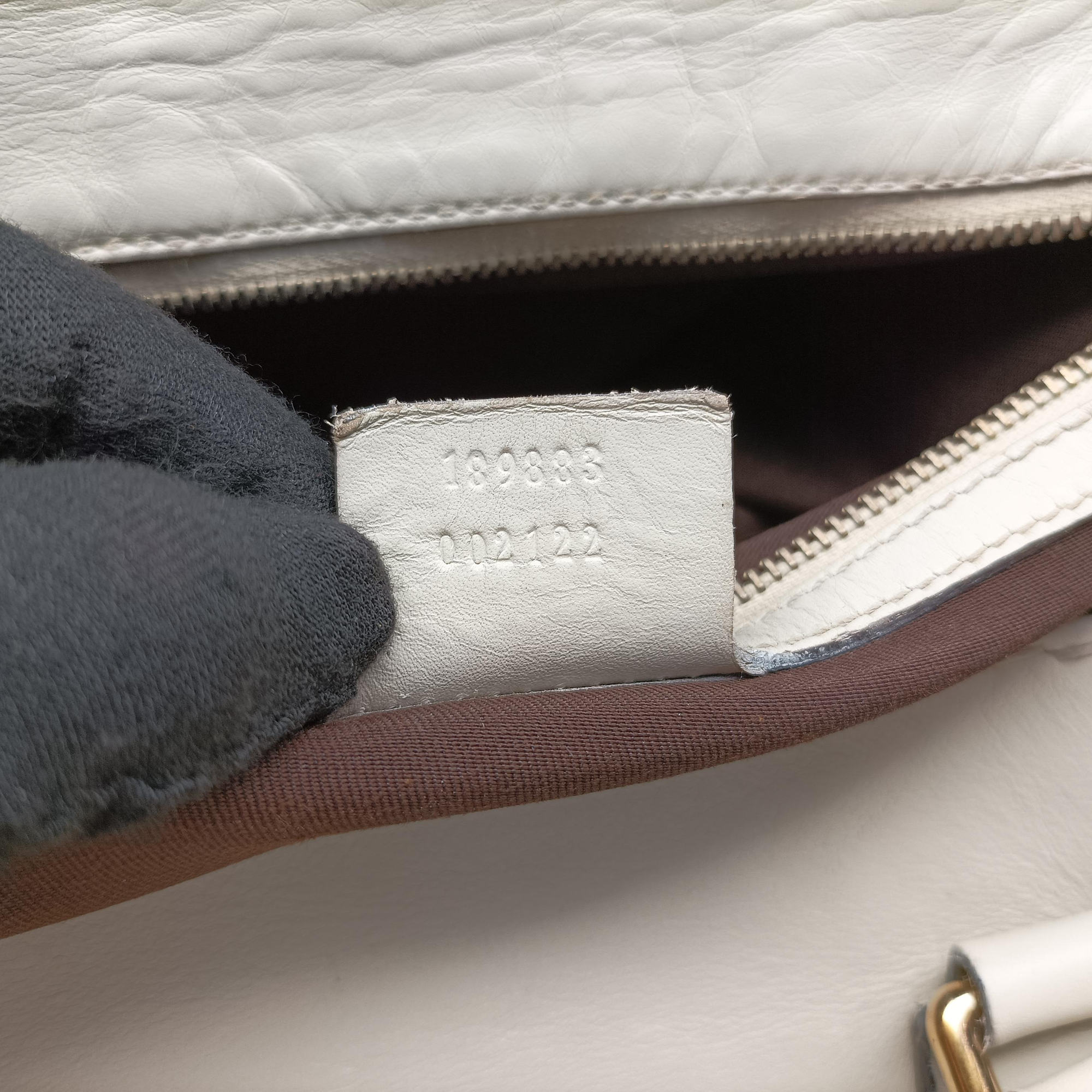Dialux Queen Large White × Brown Leather×canvas 189883 B1757294ダイラックス クイーン ラージ ホワイト × ブラウン レザー×キャンバス 189883 B1757294