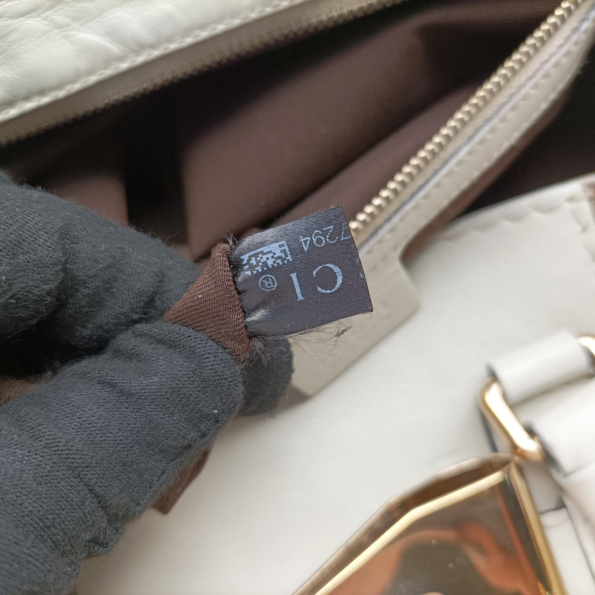 Dialux Queen Large White × Brown Leather×canvas 189883 B1757294ダイラックス クイーン ラージ ホワイト × ブラウン レザー×キャンバス 189883 B1757294