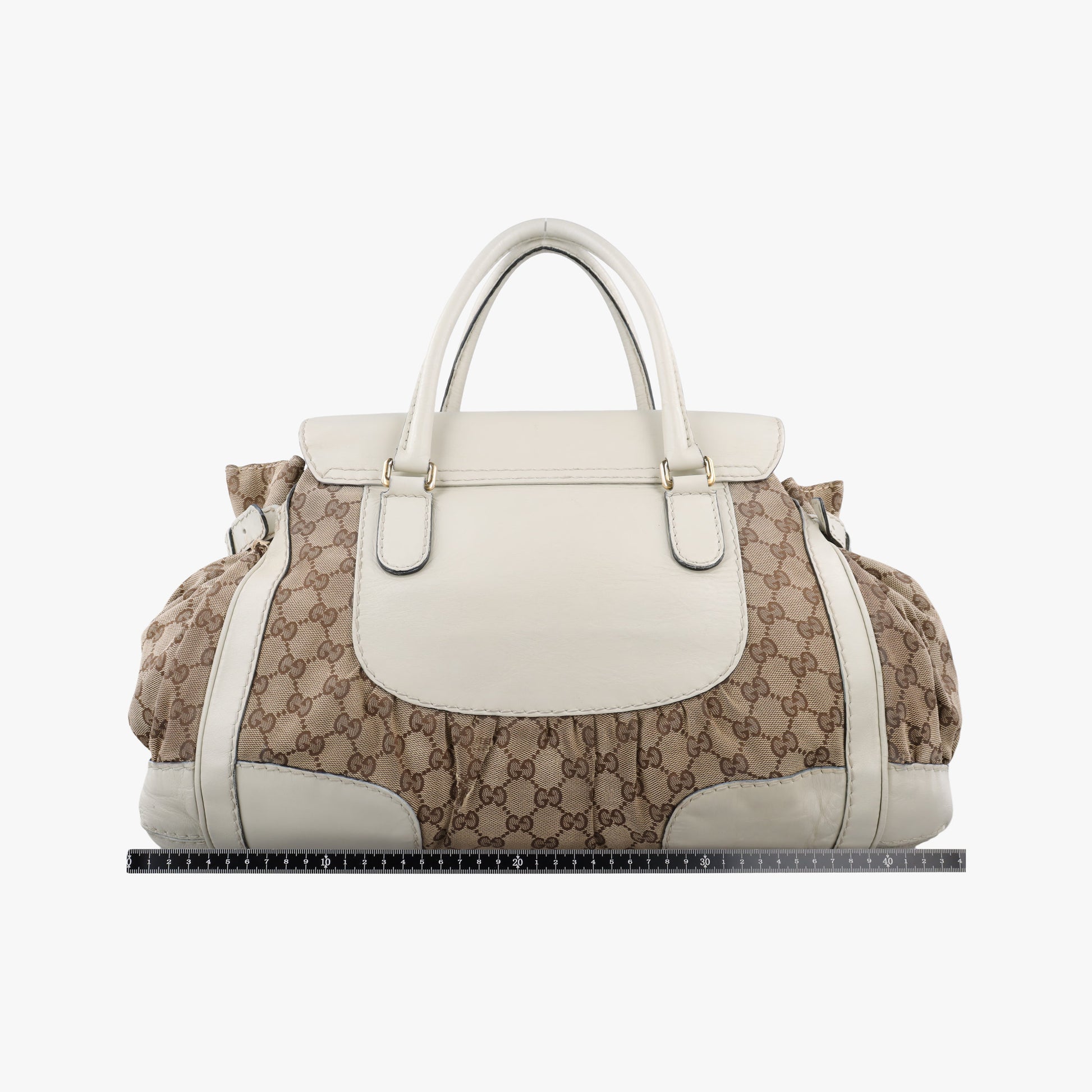 Dialux Queen Large White × Brown Leather×canvas 189883 B1757294ダイラックス クイーン ラージ ホワイト × ブラウン レザー×キャンバス 189883 B1757294