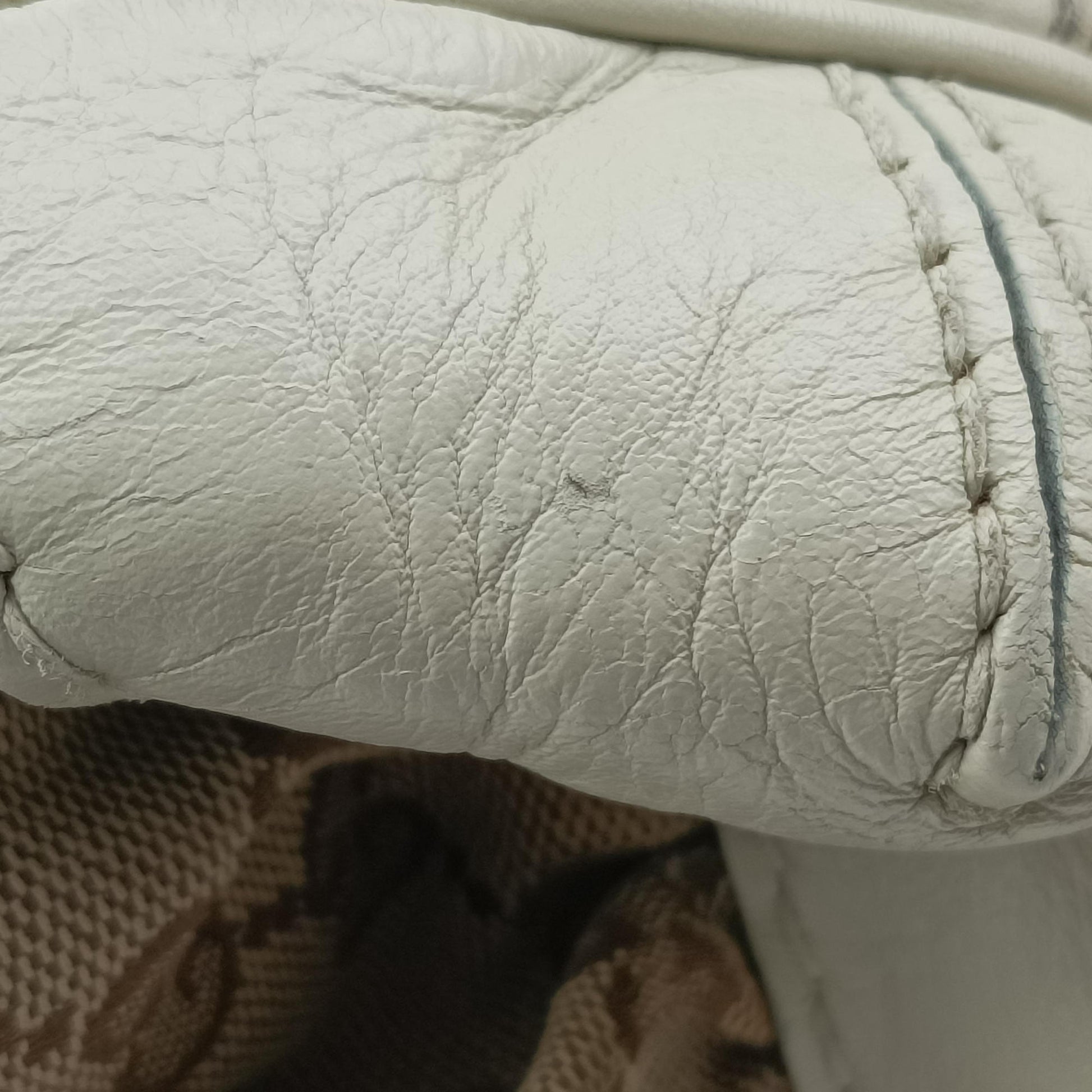 Dialux Queen Large White × Brown Leather×canvas 189883 B1757294ダイラックス クイーン ラージ ホワイト × ブラウン レザー×キャンバス 189883 B1757294