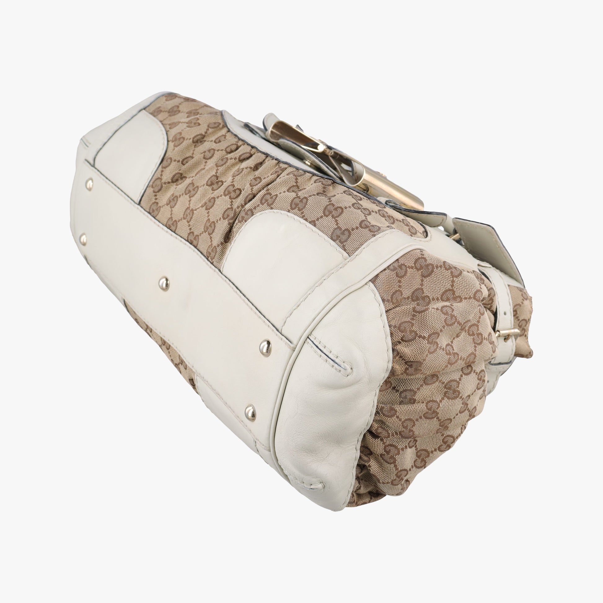 Dialux Queen Large White × Brown Leather×canvas 189883 B1757294ダイラックス クイーン ラージ ホワイト × ブラウン レザー×キャンバス 189883 B1757294