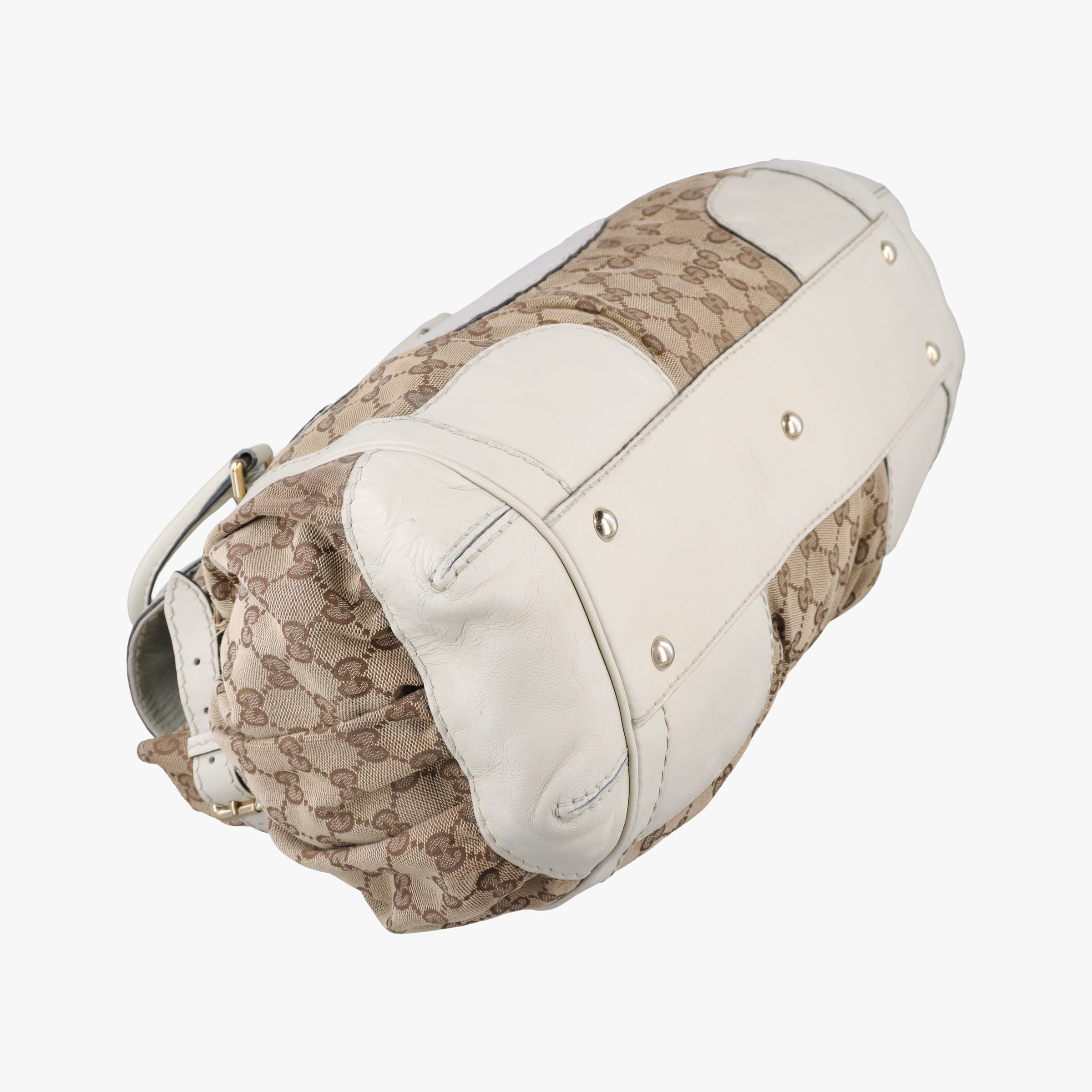 Dialux Queen Large White × Brown Leather×canvas 189883 B1757294ダイラックス クイーン ラージ ホワイト × ブラウン レザー×キャンバス 189883 B1757294