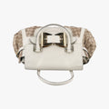 Dialux Queen Large White × Brown Leather×canvas 189883 B1757294ダイラックス クイーン ラージ ホワイト × ブラウン レザー×キャンバス 189883 B1757294