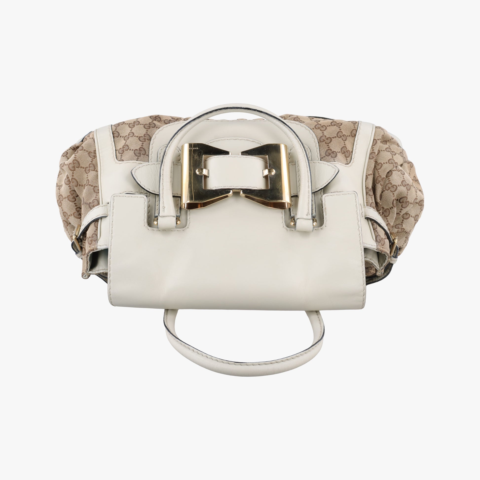 Dialux Queen Large White × Brown Leather×canvas 189883 B1757294ダイラックス クイーン ラージ ホワイト × ブラウン レザー×キャンバス 189883 B1757294