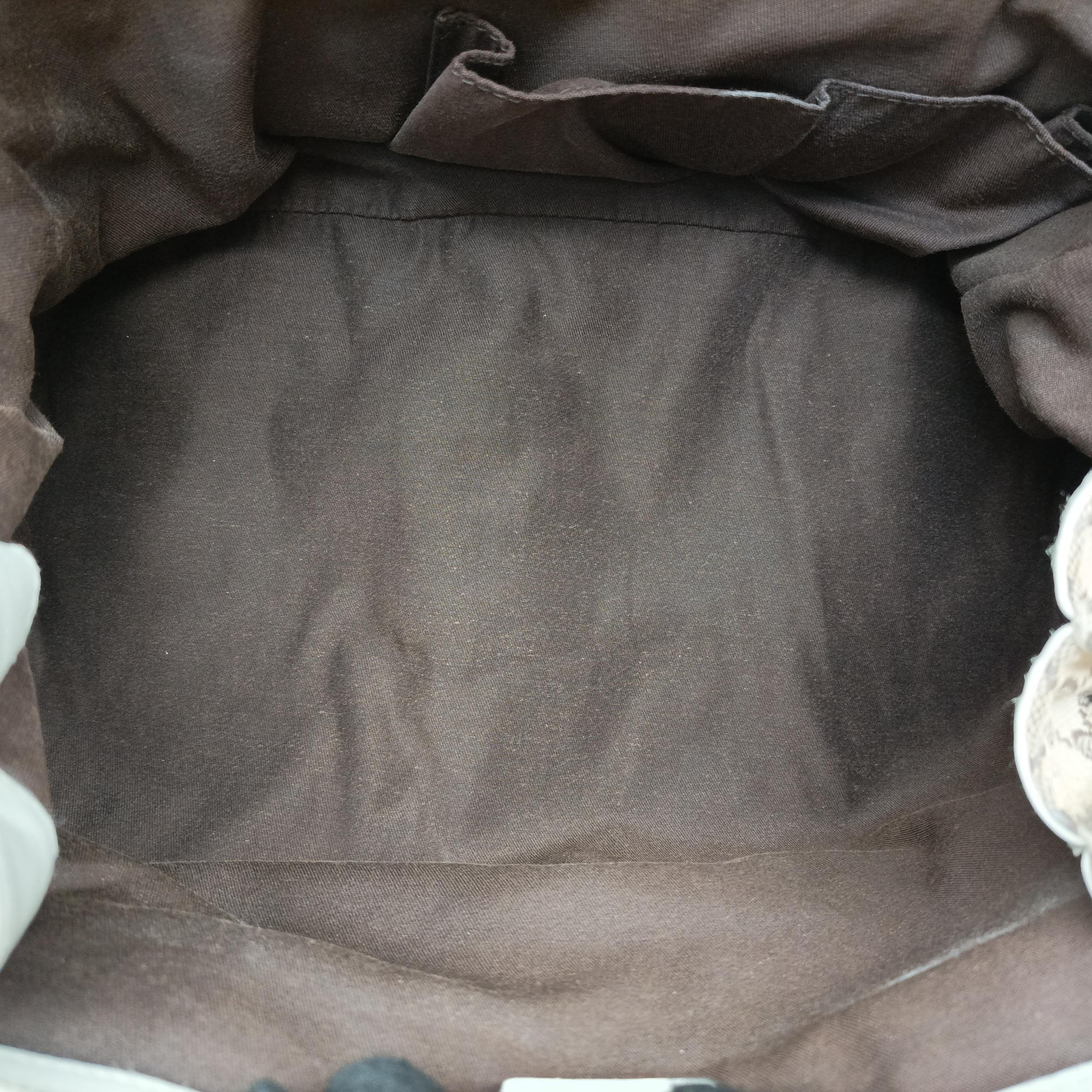 Dialux Queen Large White × Brown Leather×canvas 189883 B1757294ダイラックス クイーン ラージ ホワイト × ブラウン レザー×キャンバス 189883 B1757294