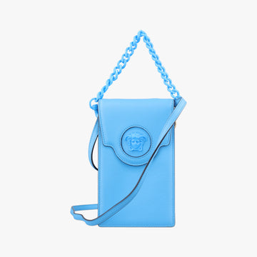 Medusa phone bag Blue Leather メドゥーサ フォンバッグ ブルー レザー 