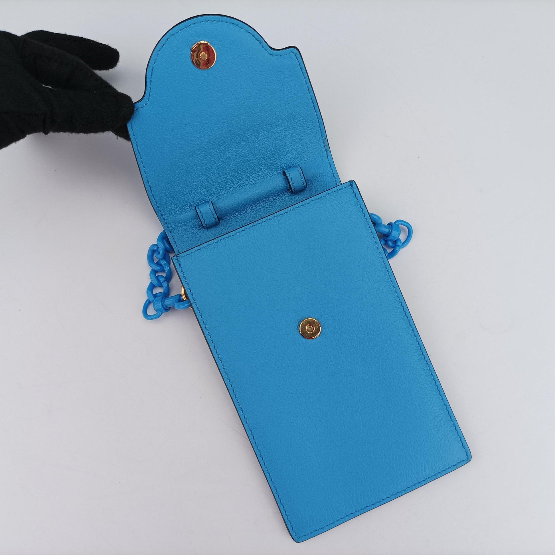 Medusa phone bag Blue Leather メドゥーサ フォンバッグ ブルー レザー 