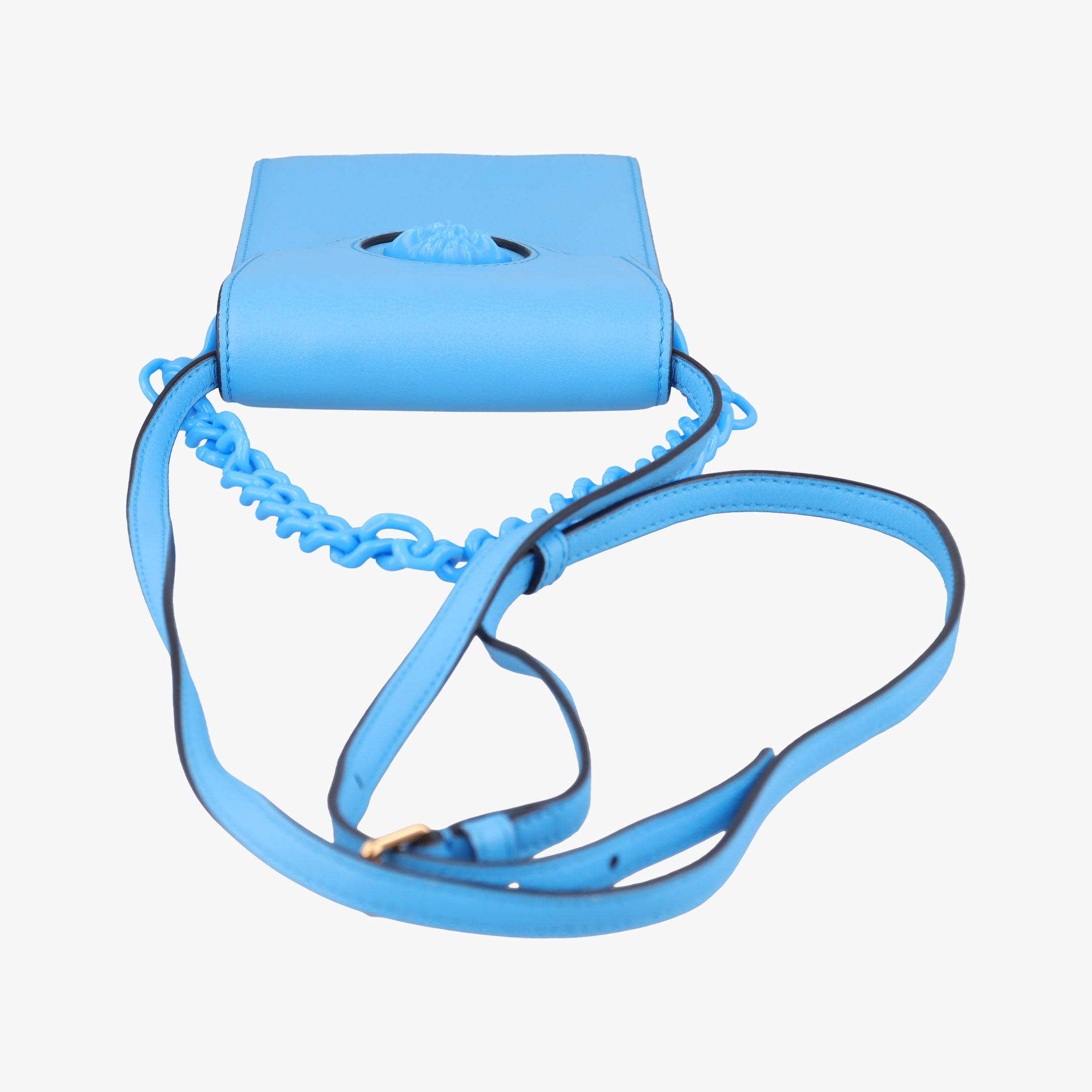 Medusa phone bag Blue Leather メドゥーサ フォンバッグ ブルー レザー 