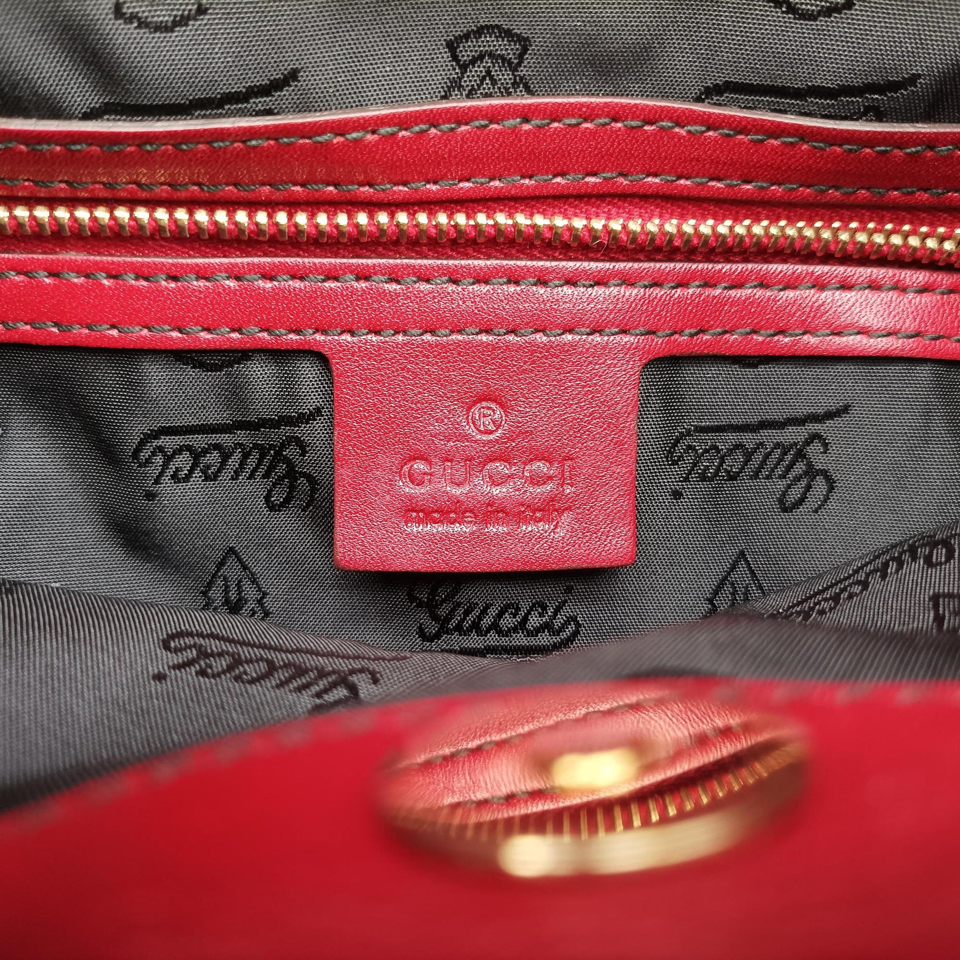 Queen Red Leather × Coated Canvas 189885 F2089704クイーン レッド レザー × コーテッドキャンバス 189885 F2089704