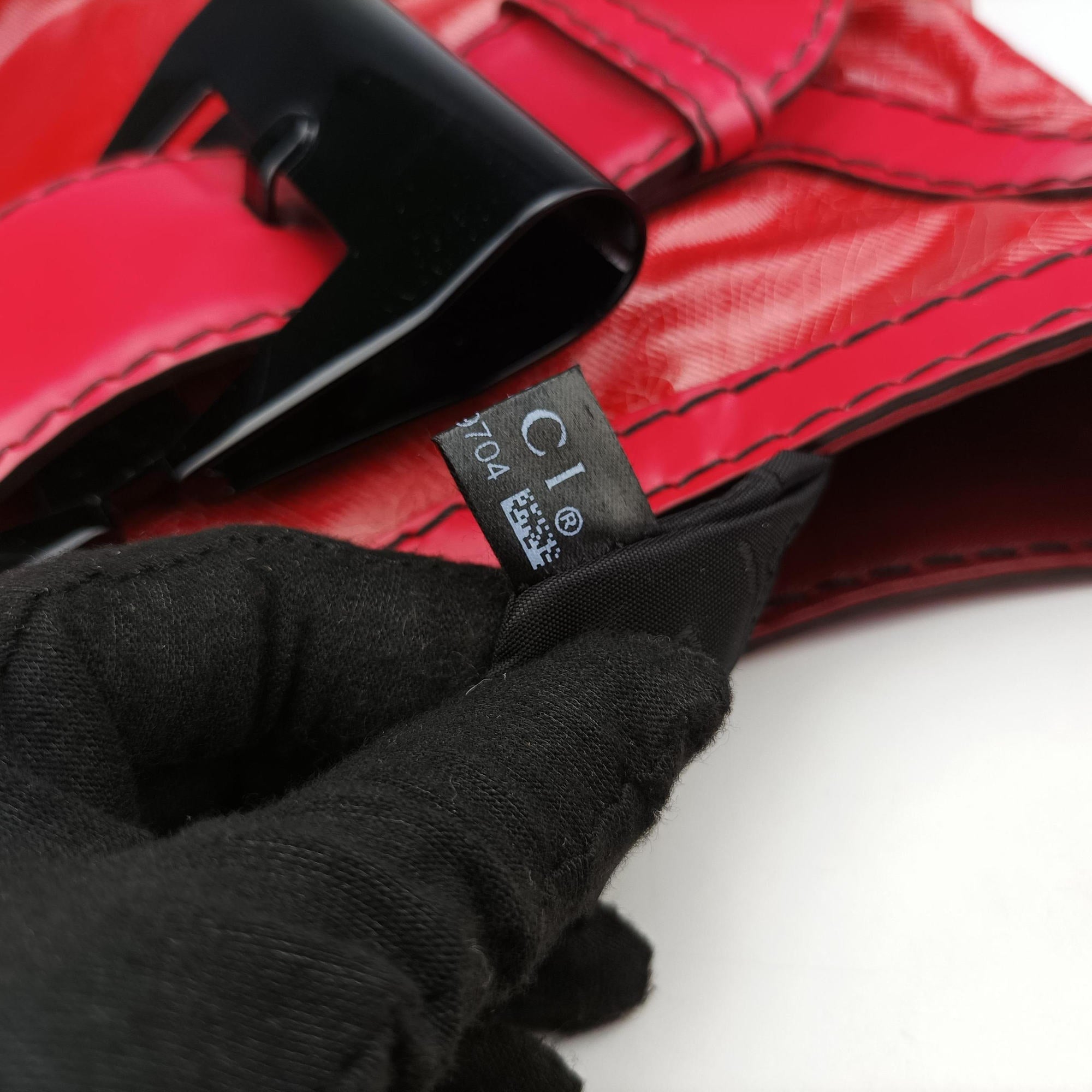 Queen Red Leather × Coated Canvas 189885 F2089704クイーン レッド レザー × コーテッドキャンバス 189885 F2089704