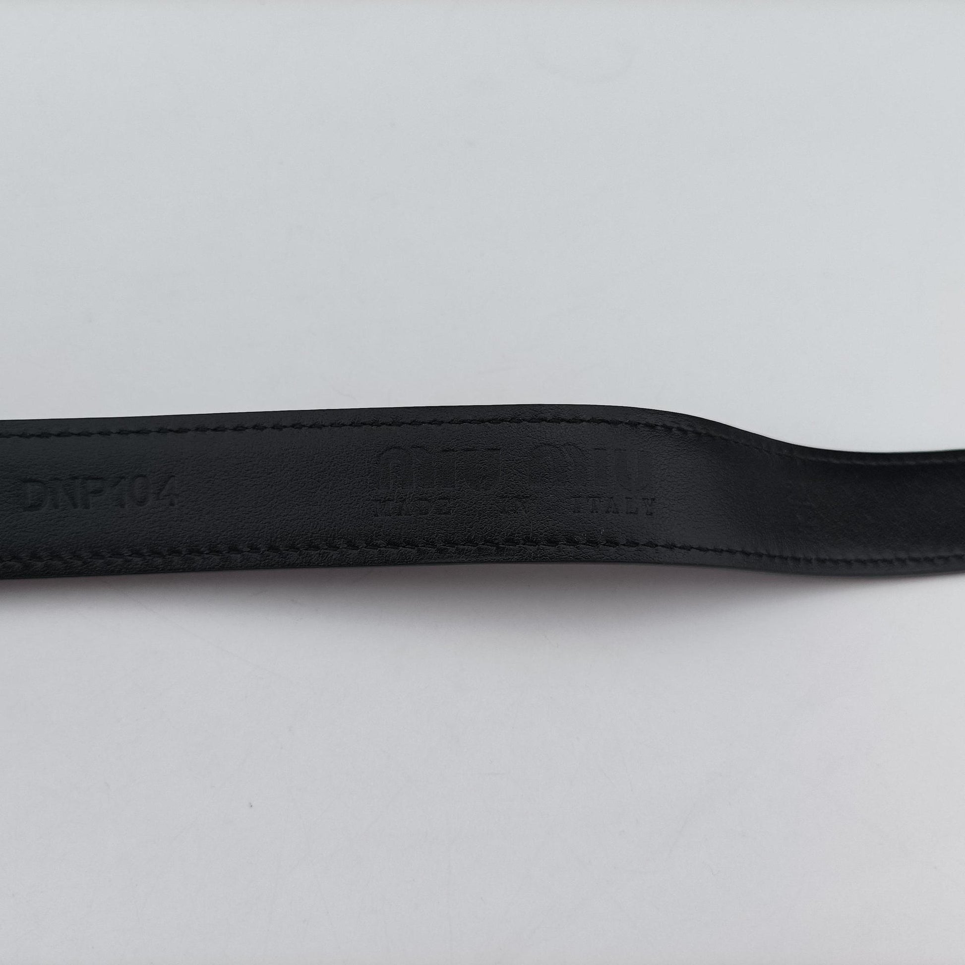 Logo belt Black leather DNP104ロゴベルト ブラック レザー DNP104