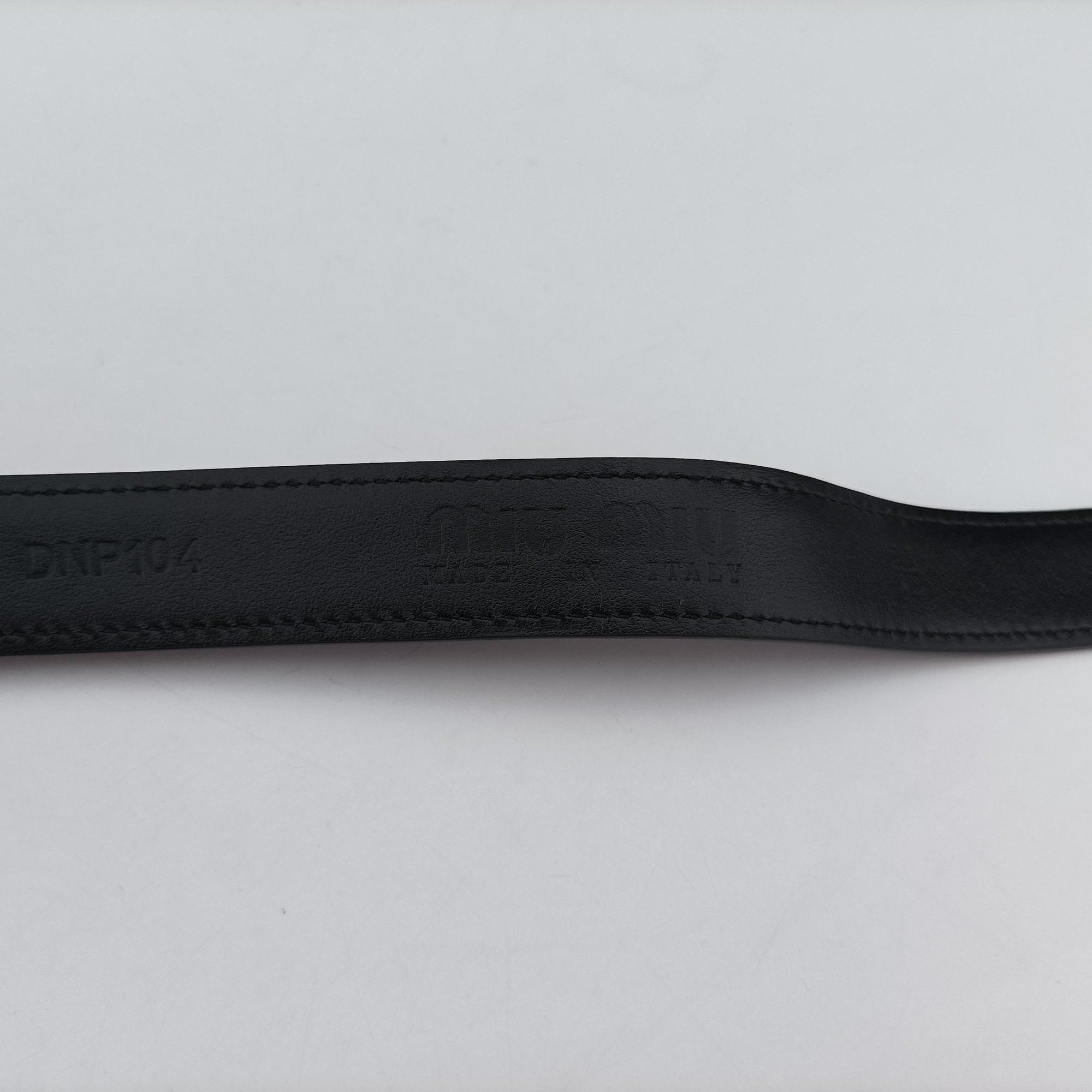 Logo belt Black leather DNP104ロゴベルト ブラック レザー DNP104