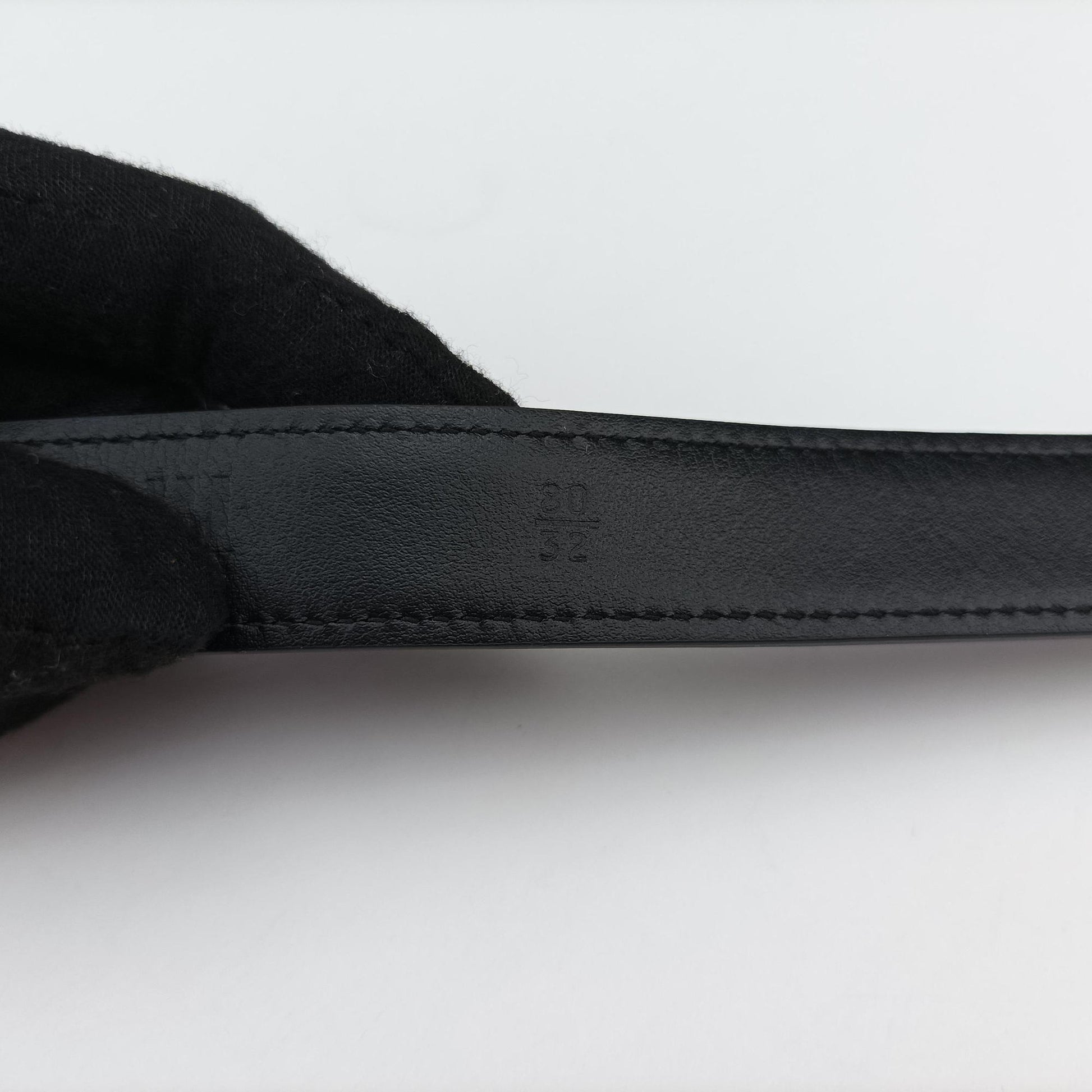 Logo belt Black leather DNP104ロゴベルト ブラック レザー DNP104