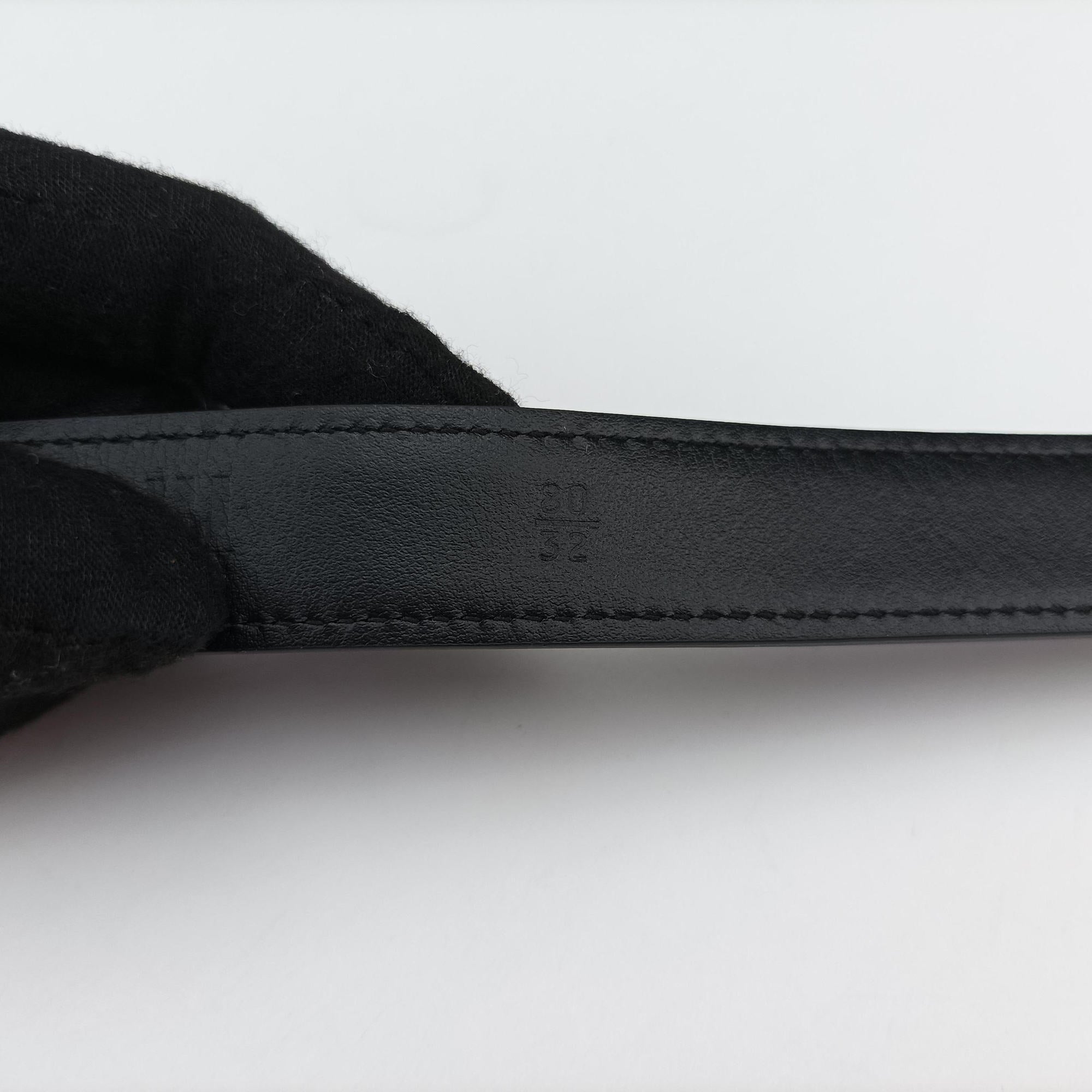 Logo belt Black leather DNP104ロゴベルト ブラック レザー DNP104