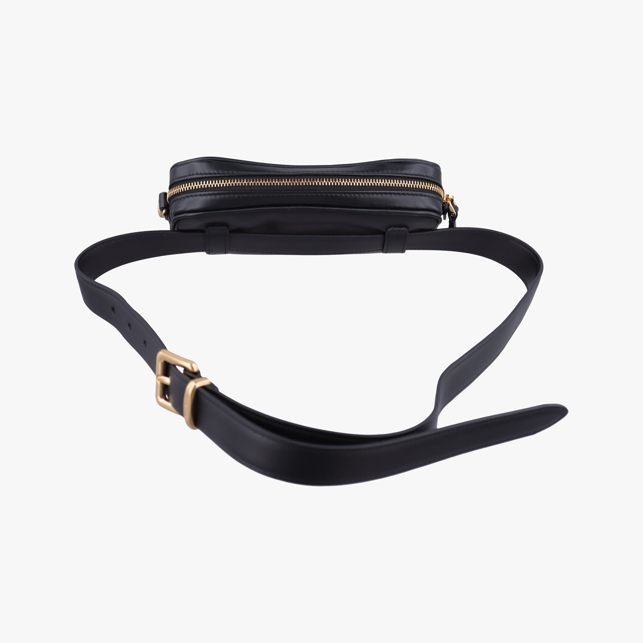 Logo belt Black leather DNP104ロゴベルト ブラック レザー DNP104
