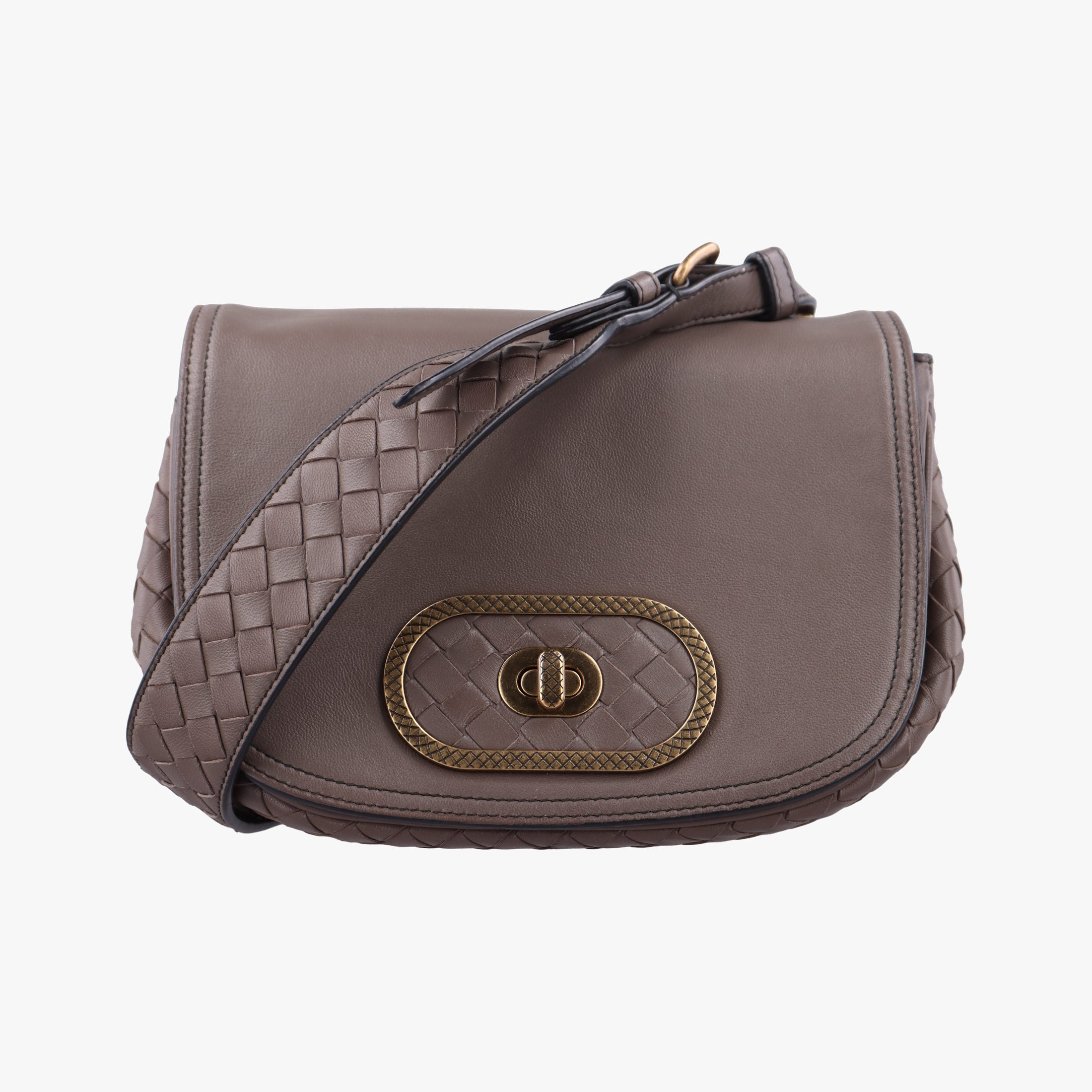 Luna Intrecciato Brown lambskin B07744018G IC Chipルナ イントレチャート ブラウン ラムスキン B07744018G ICチップ