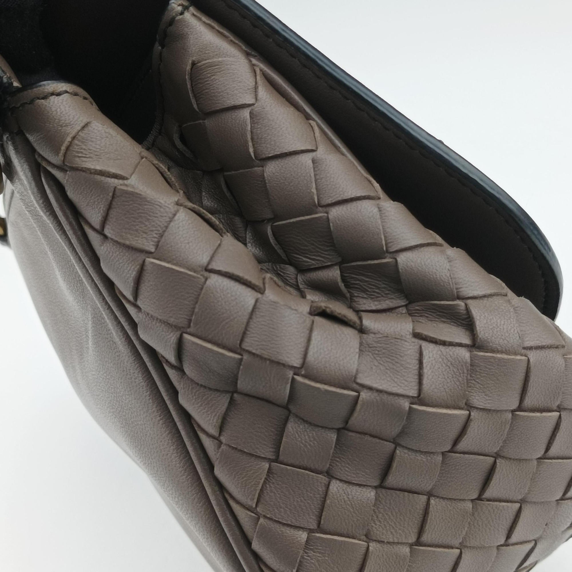 Luna Intrecciato Brown lambskin B07744018G IC Chipルナ イントレチャート ブラウン ラムスキン B07744018G ICチップ