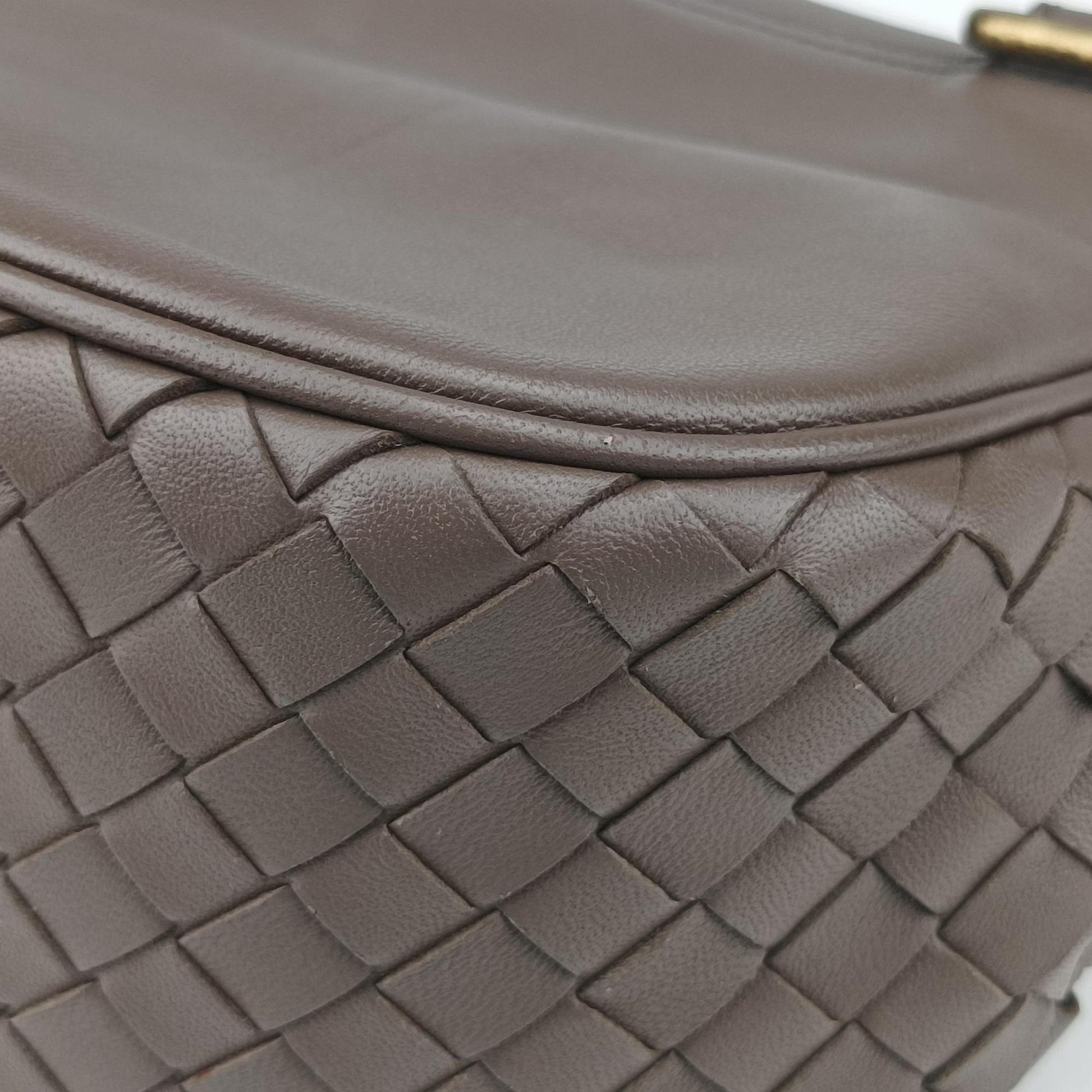 Luna Intrecciato Brown lambskin B07744018G IC Chipルナ イントレチャート ブラウン ラムスキン B07744018G ICチップ