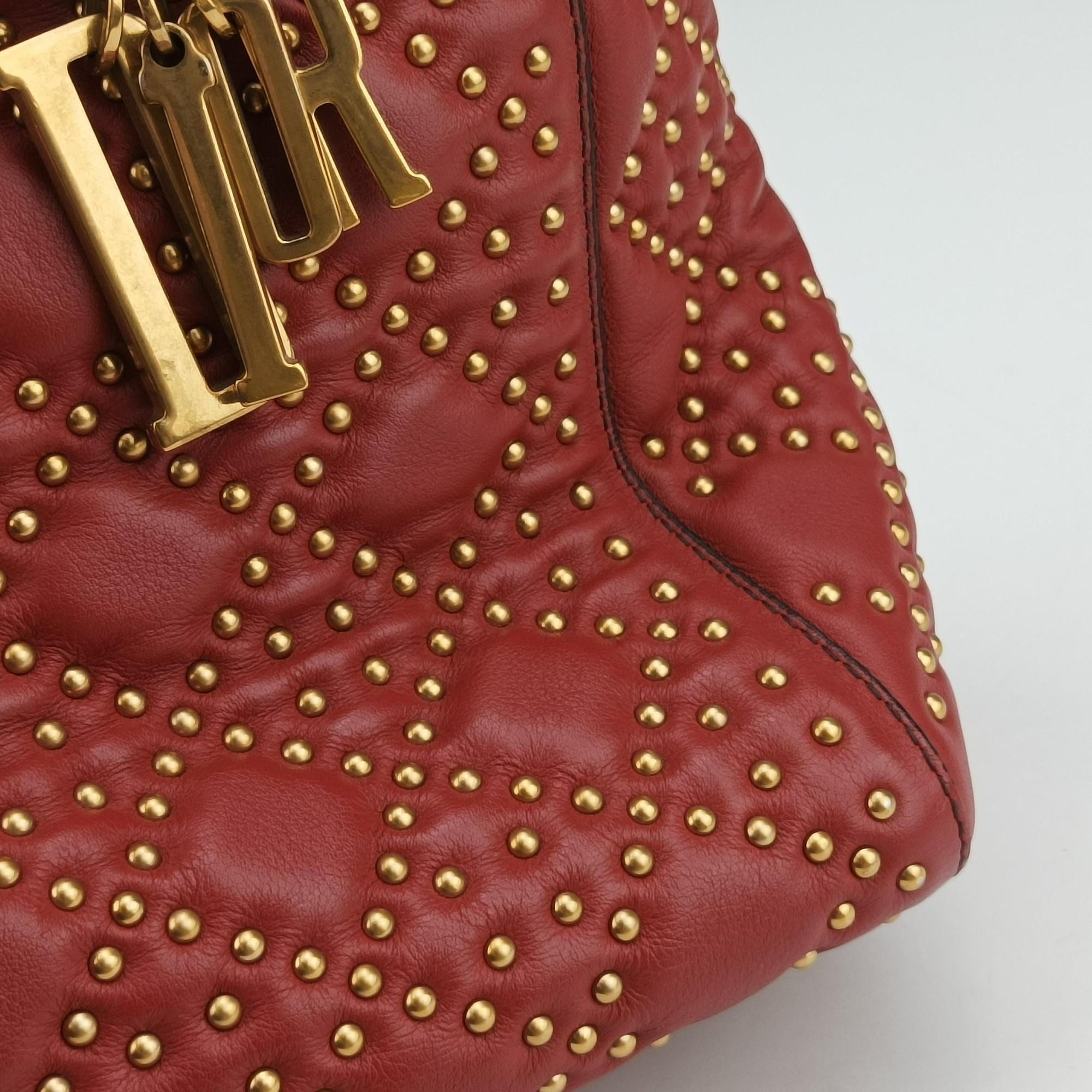 Lady Dior Red Leather 01-BO-1117レディディオール レッド レザー 01-BO-1117
