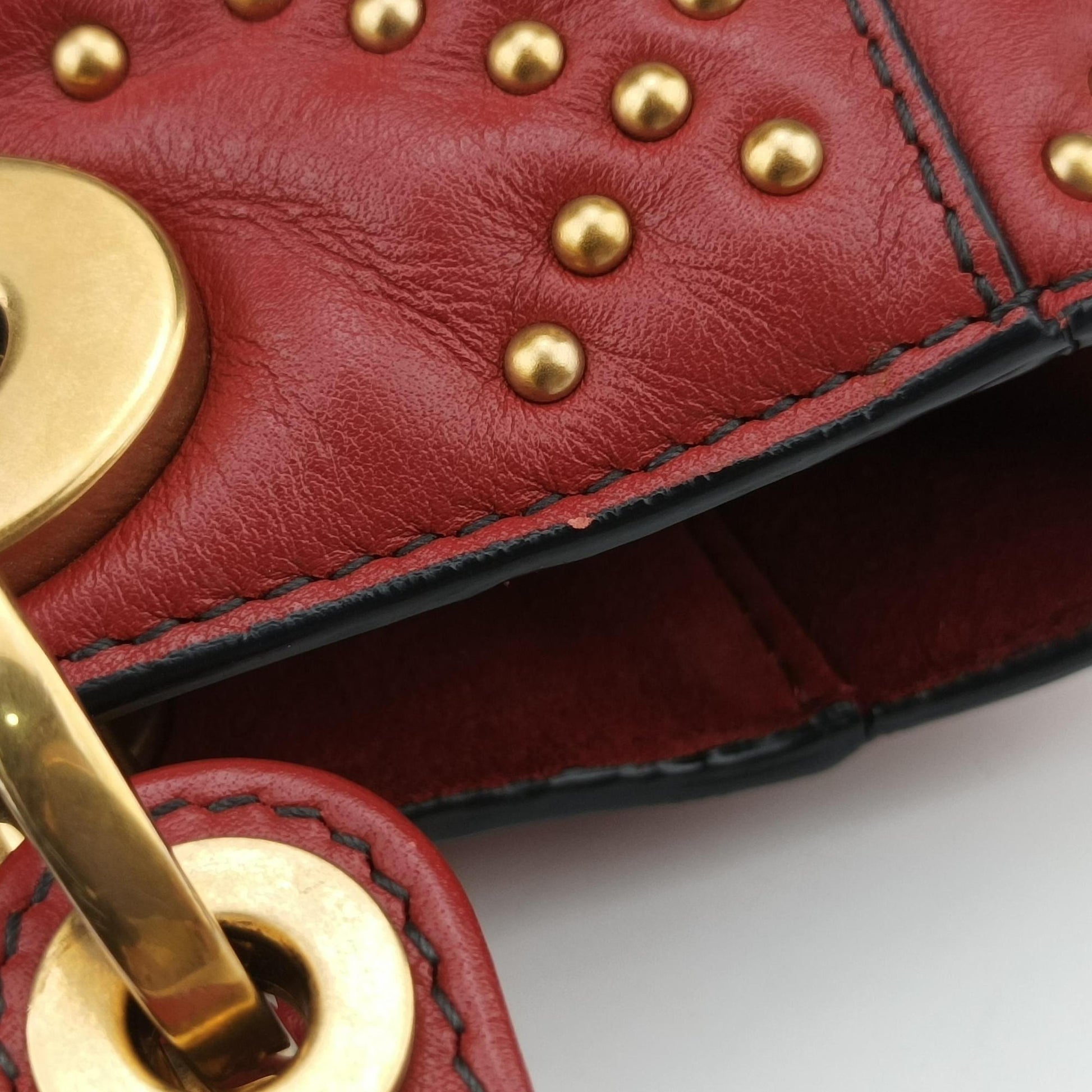 Lady Dior Red Leather 01-BO-1117レディディオール レッド レザー 01-BO-1117